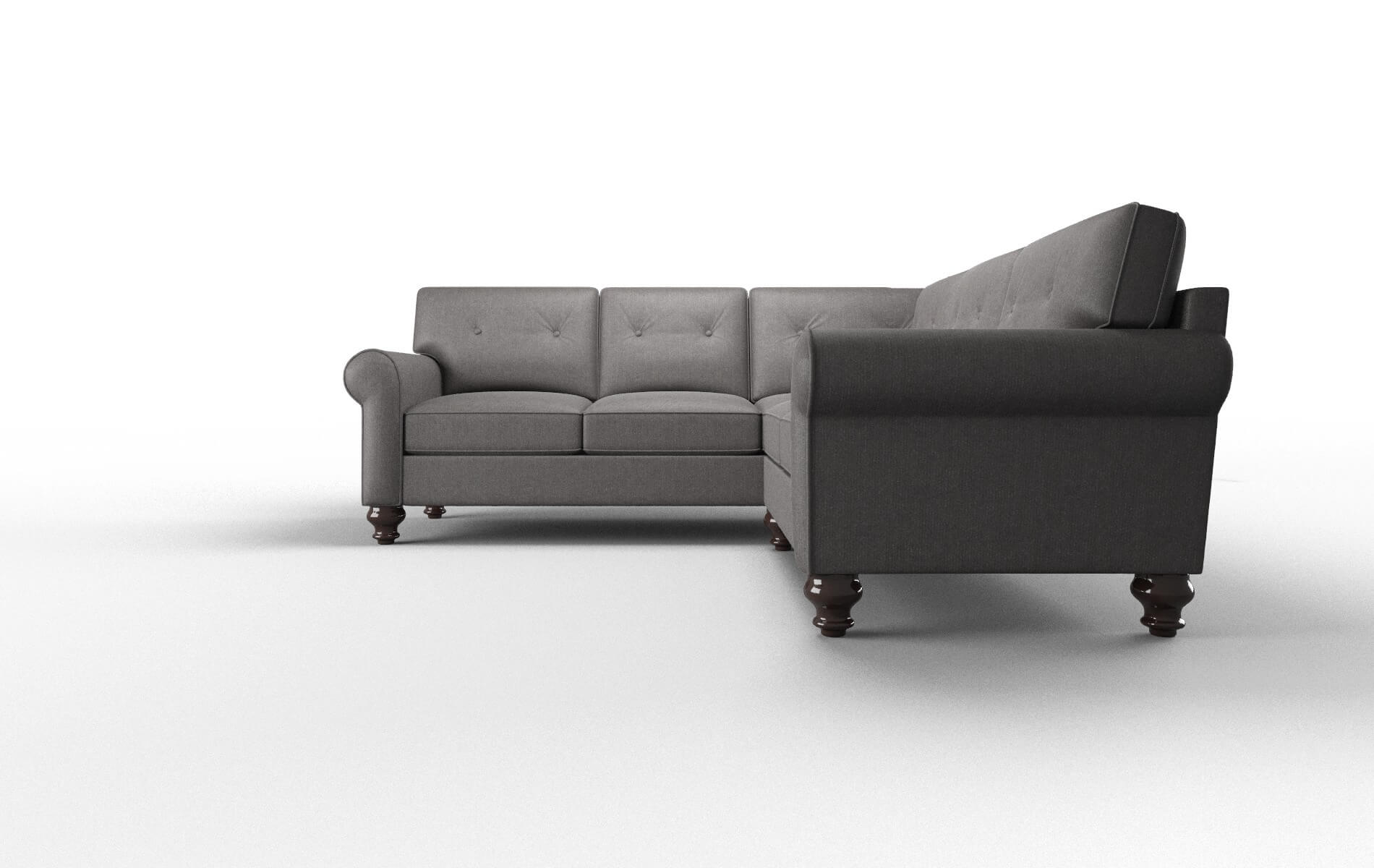 Farah Sasha Grey Sectional espresso legs 5