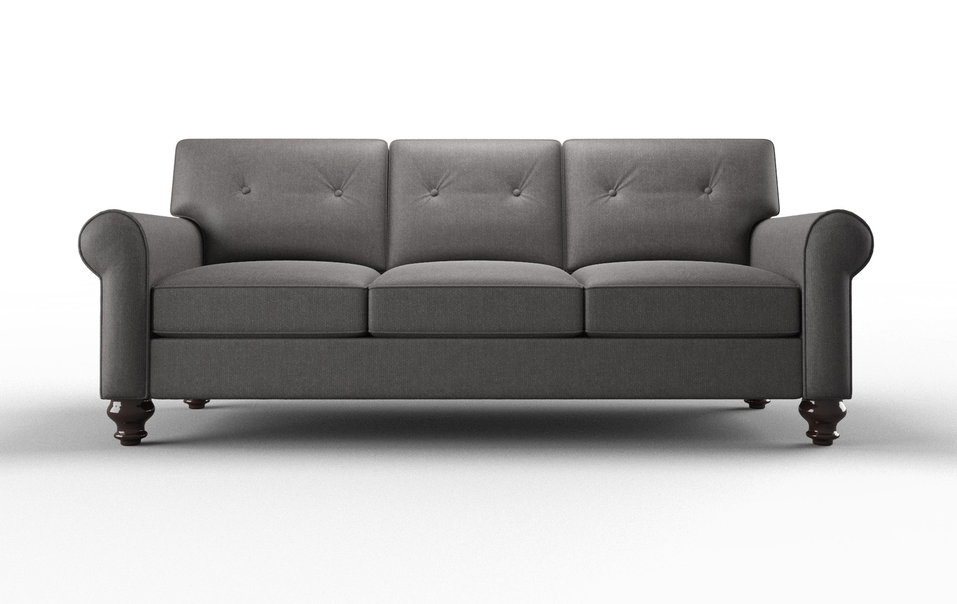 Farah Sasha Grey Sofa espresso legs 1