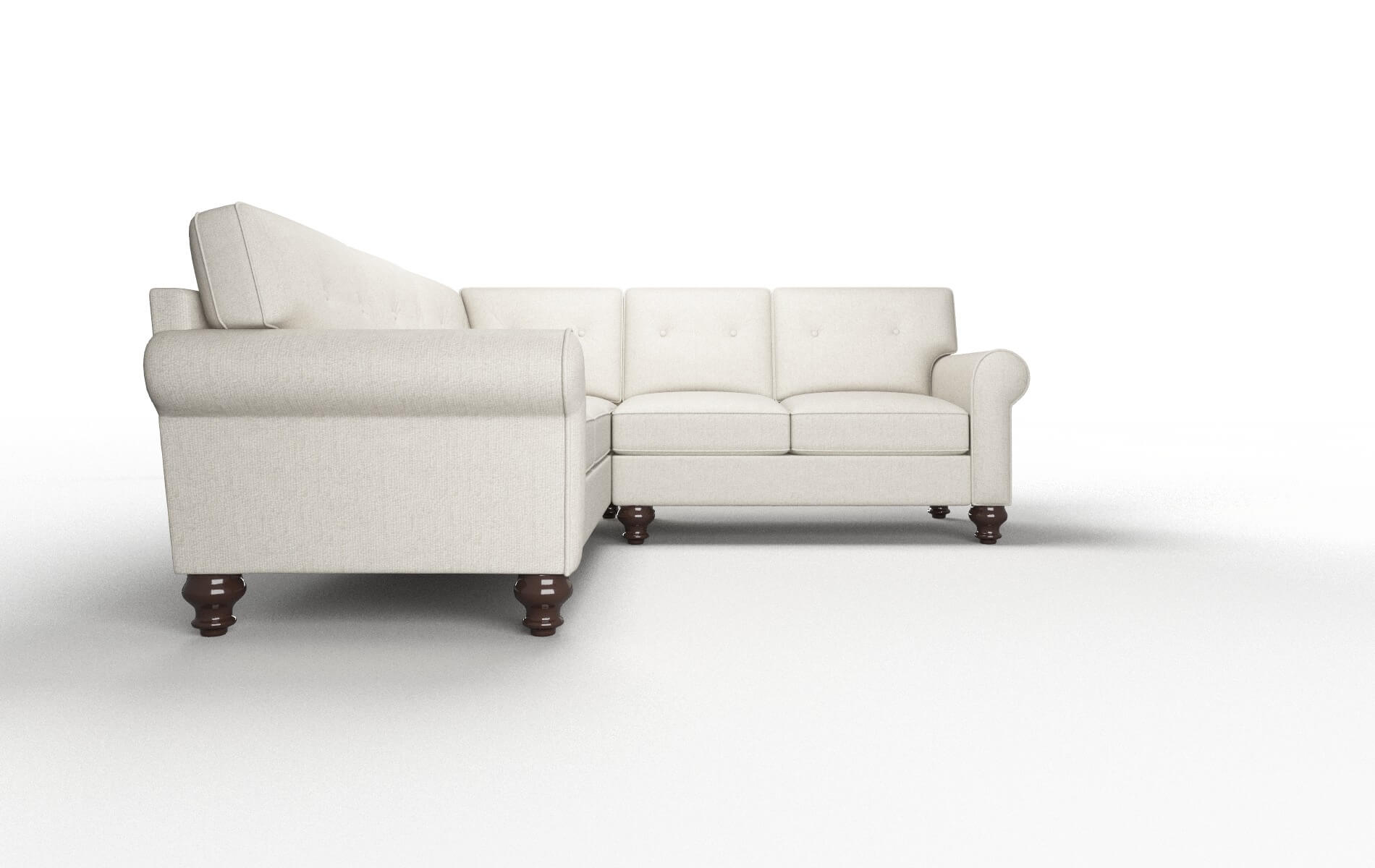 Farah Sasha Linen Sectional espresso legs 2
