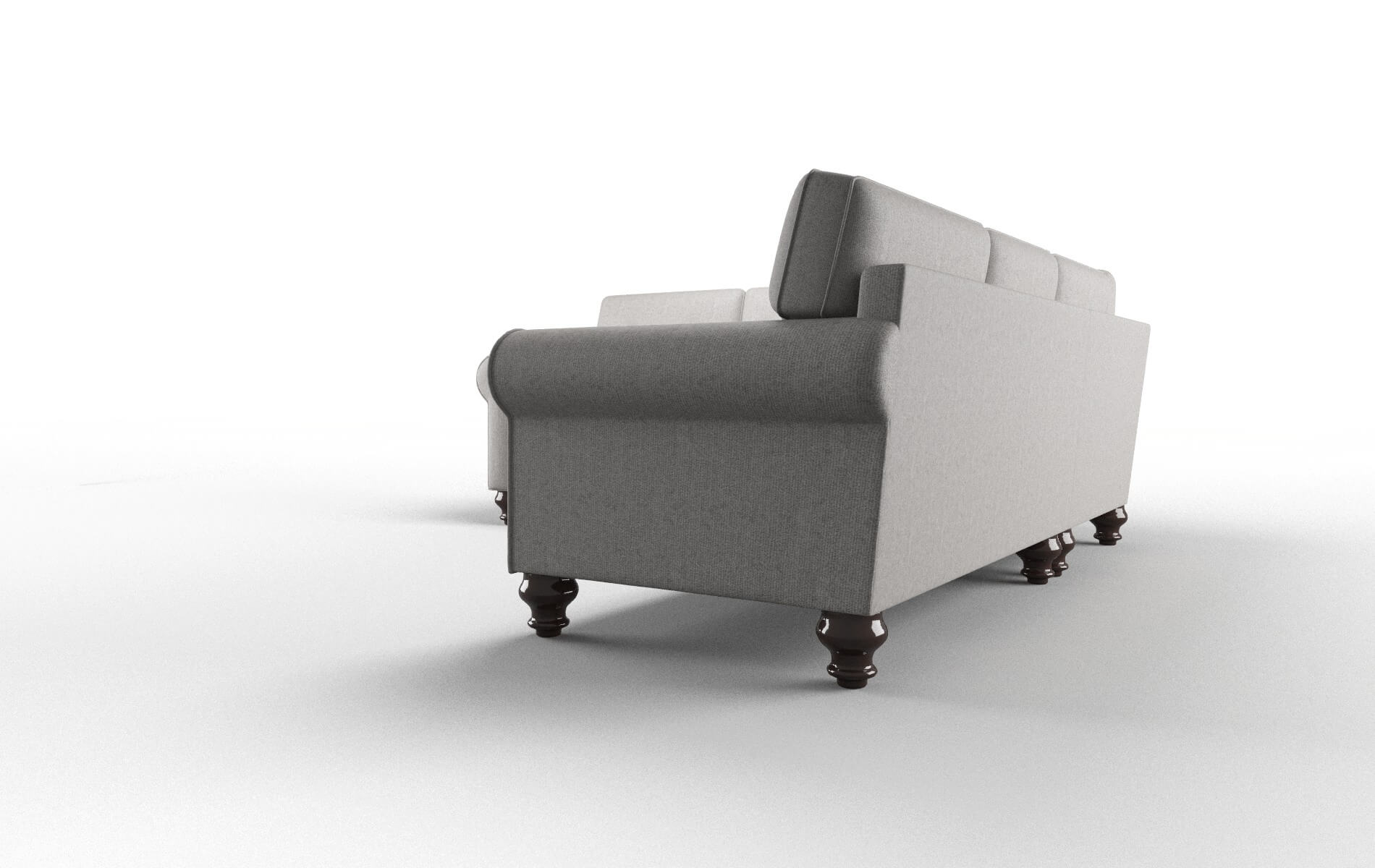 Farah Sasha Silver Sectional espresso legs 4