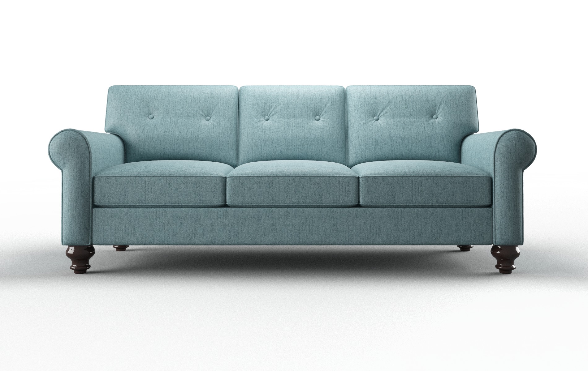 Farah Sasha Teal Sofa espresso legs 1