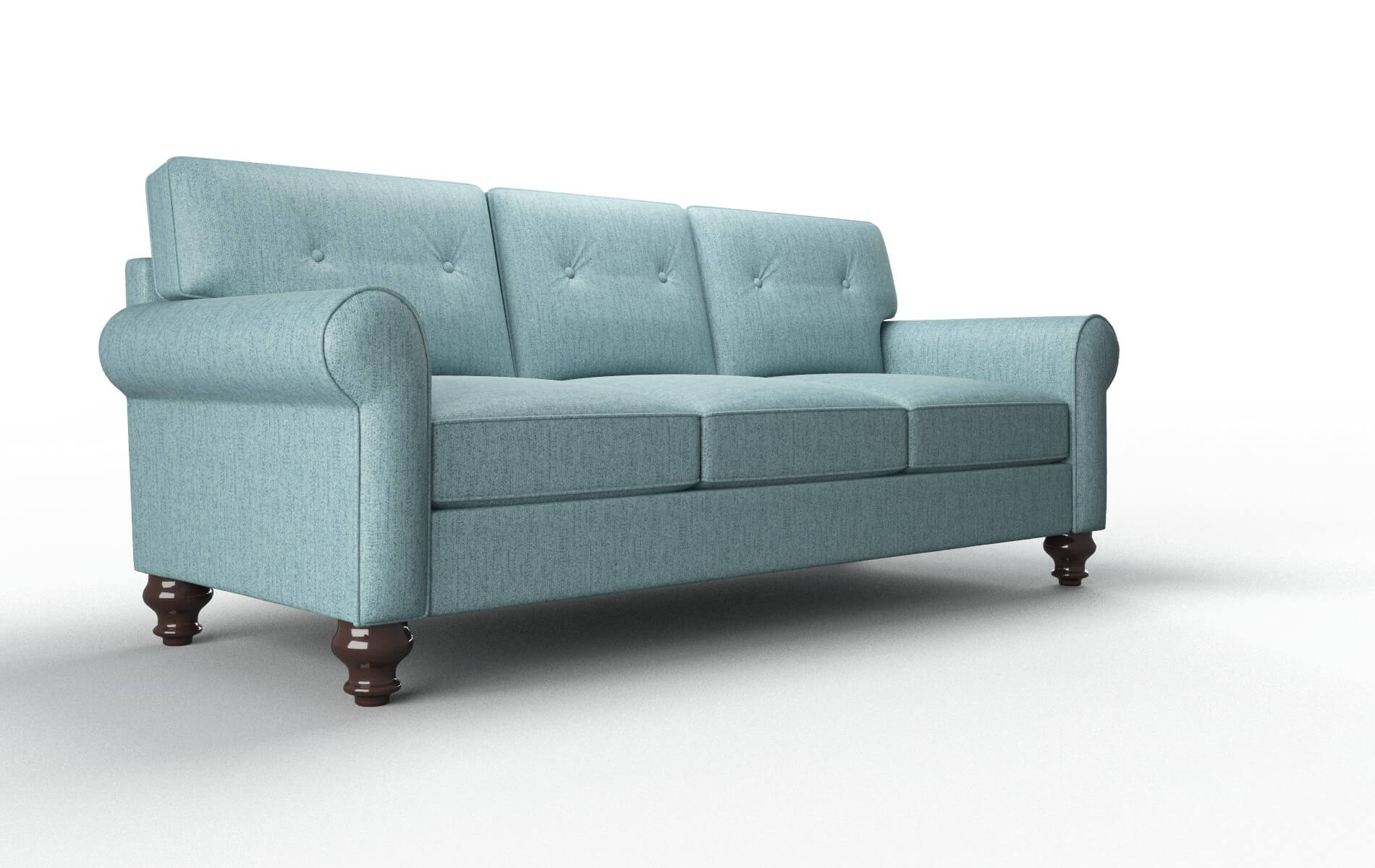 Farah Sasha Teal Sofa espresso legs 2
