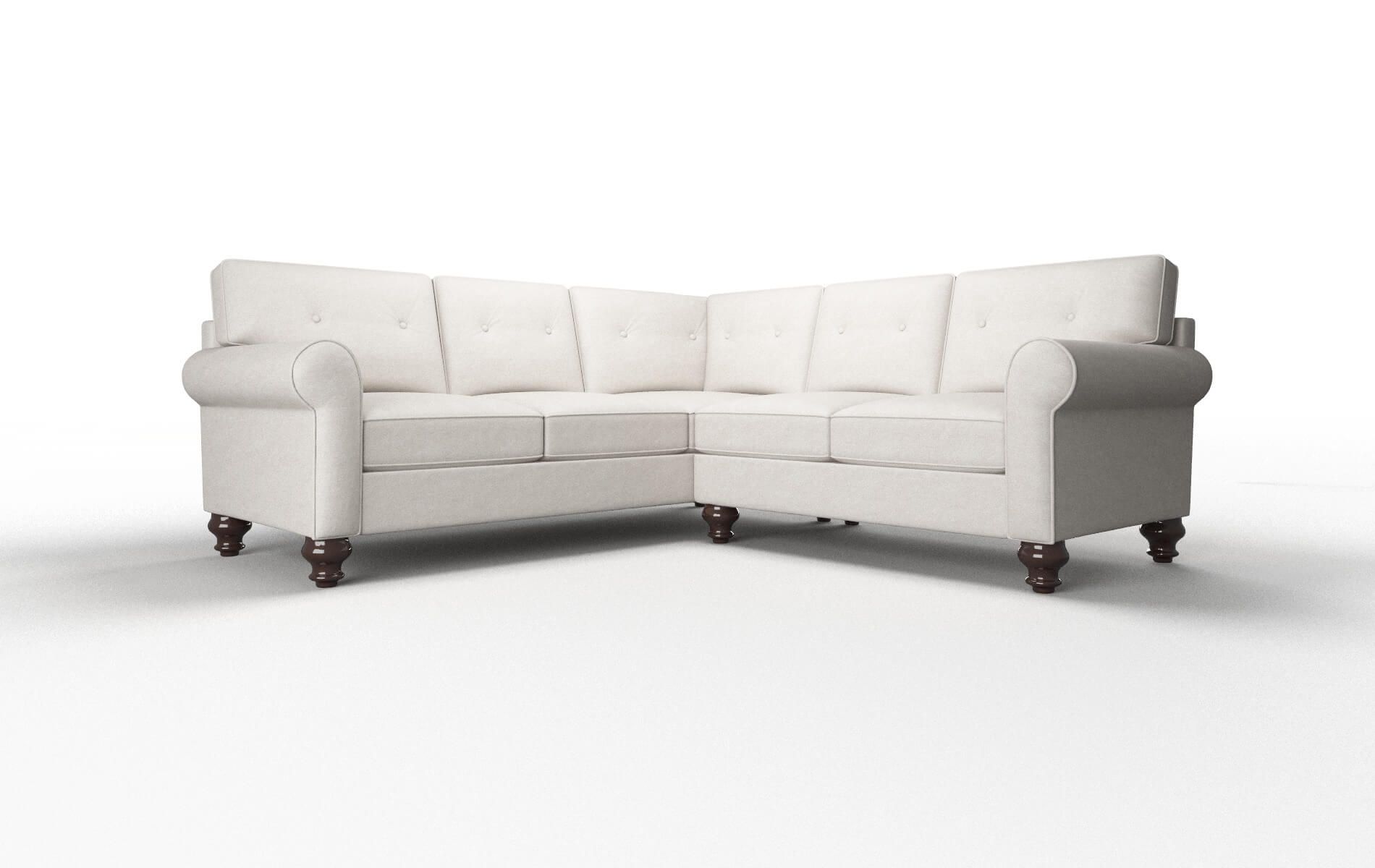 Farah Suave Dove Sectional espresso legs 1