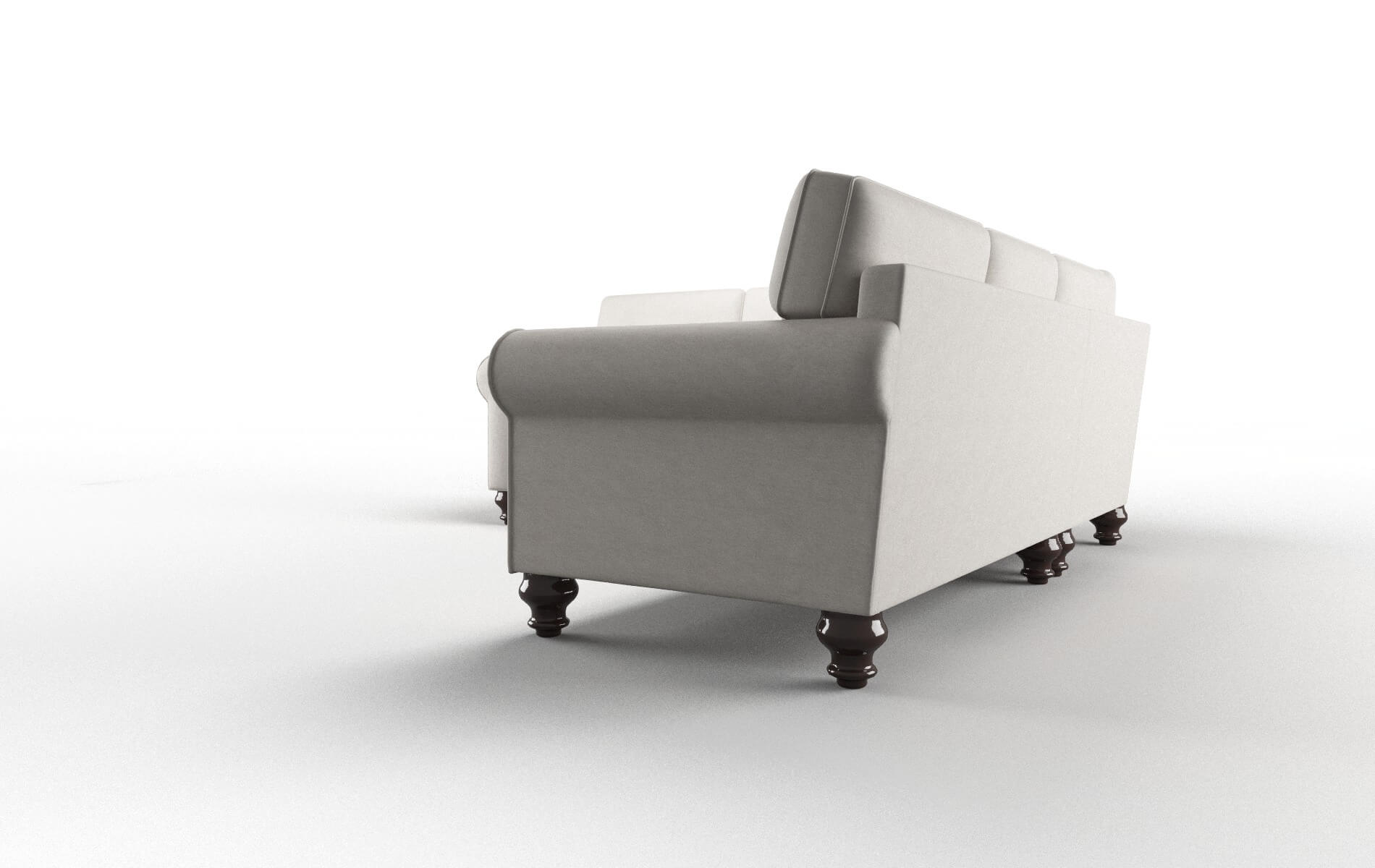 Farah Suave Dove Sectional espresso legs 4