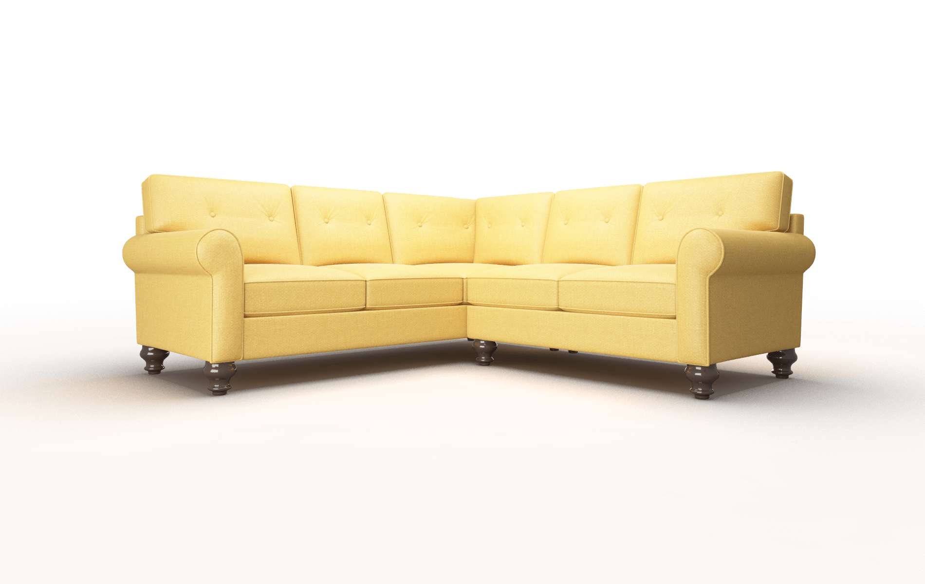 Farah Tess Turmeric Sectional espresso legs 1