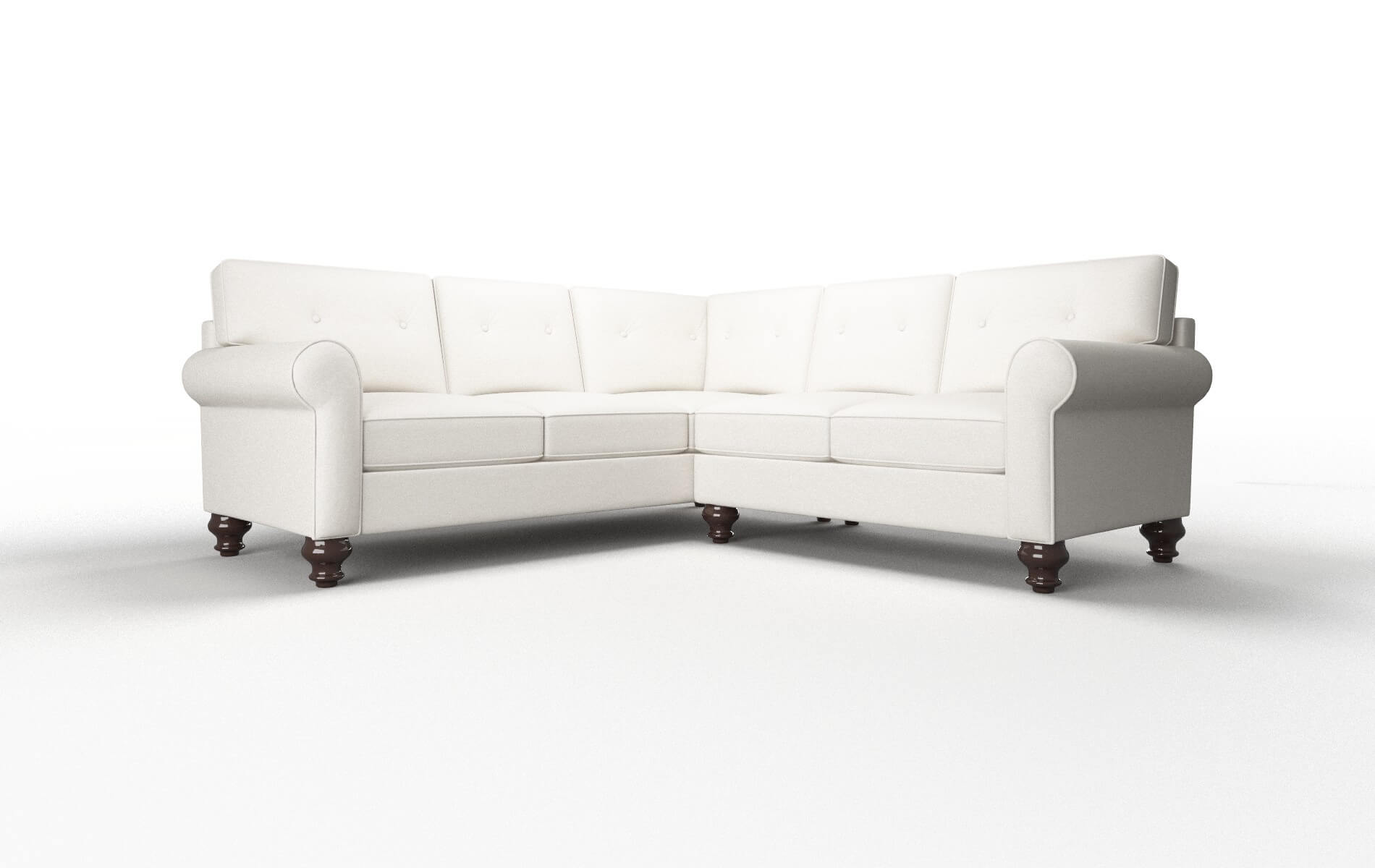 Farah Venice eggshell Sectional Espresso Legs  1