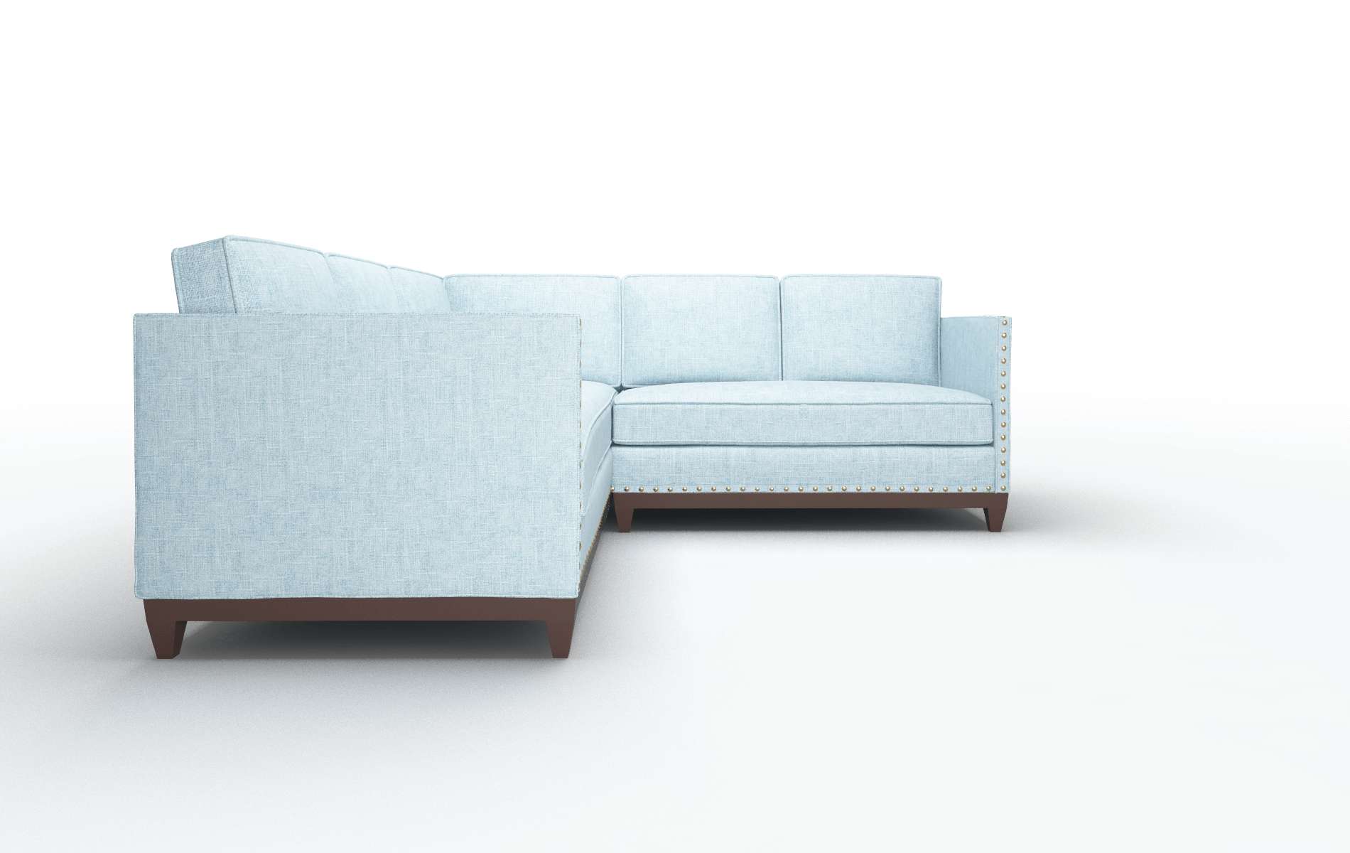 Florence Atlas Turquoise Sectional espresso legs 2