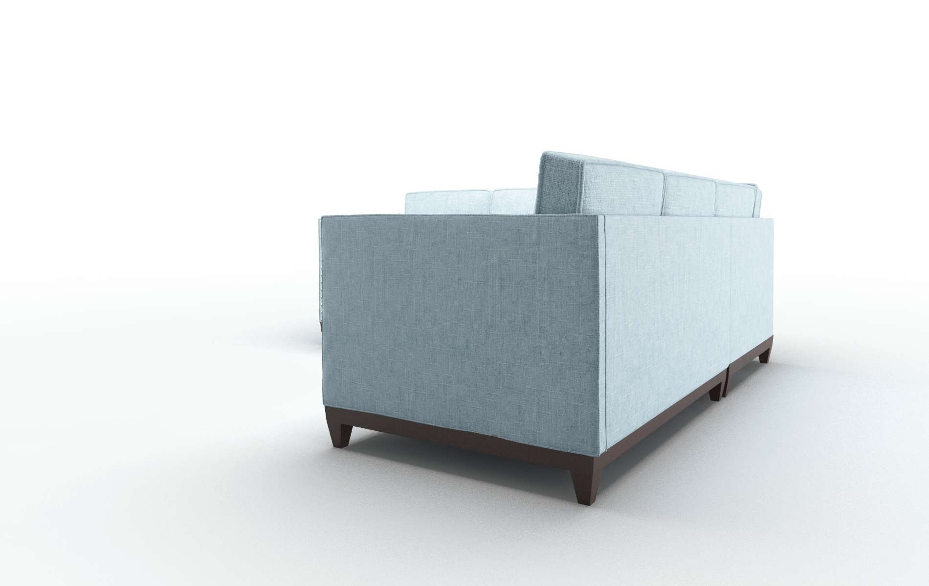Florence Atlas Turquoise Sectional espresso legs 4