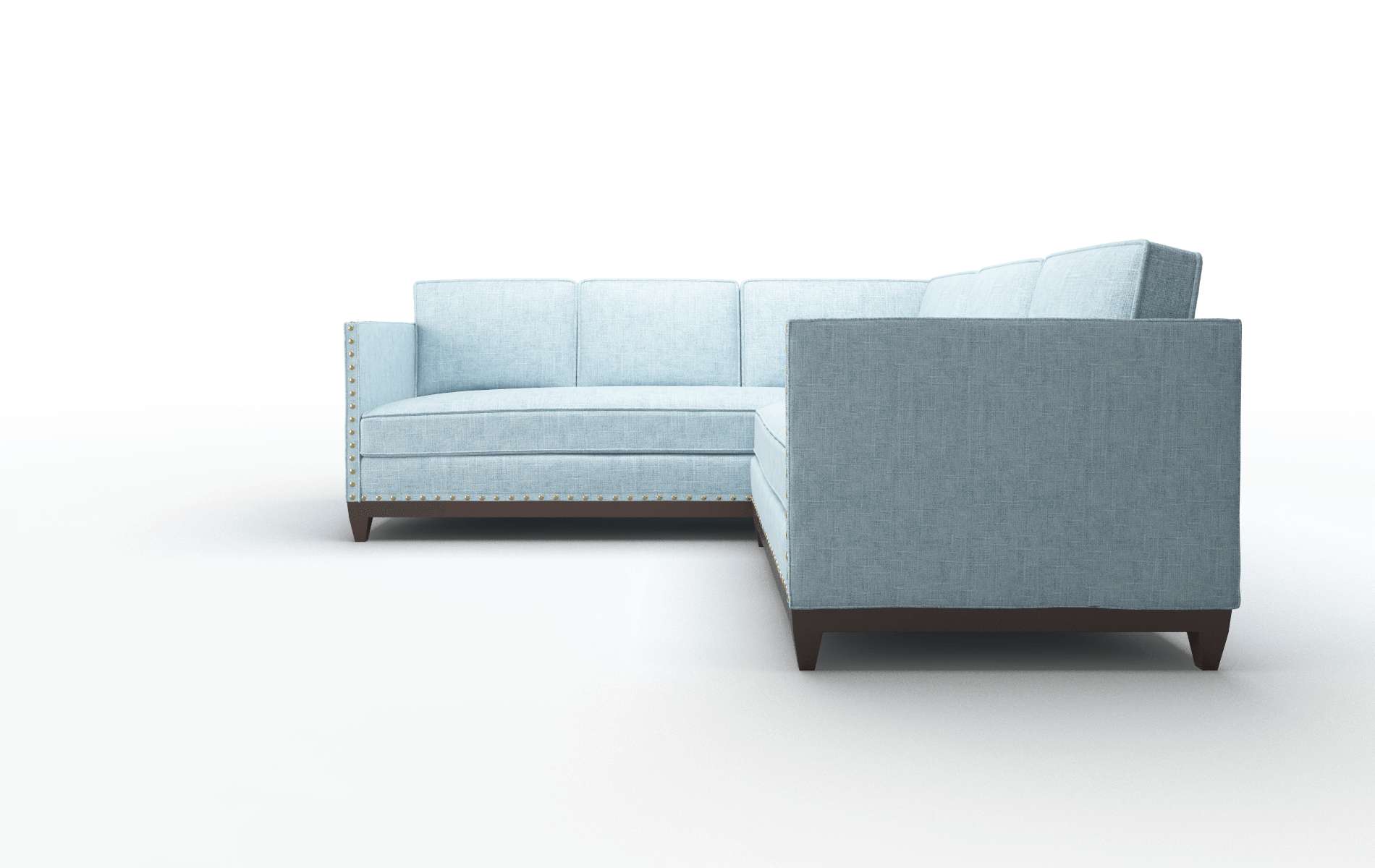 Florence Atlas Turquoise Sectional espresso legs 5