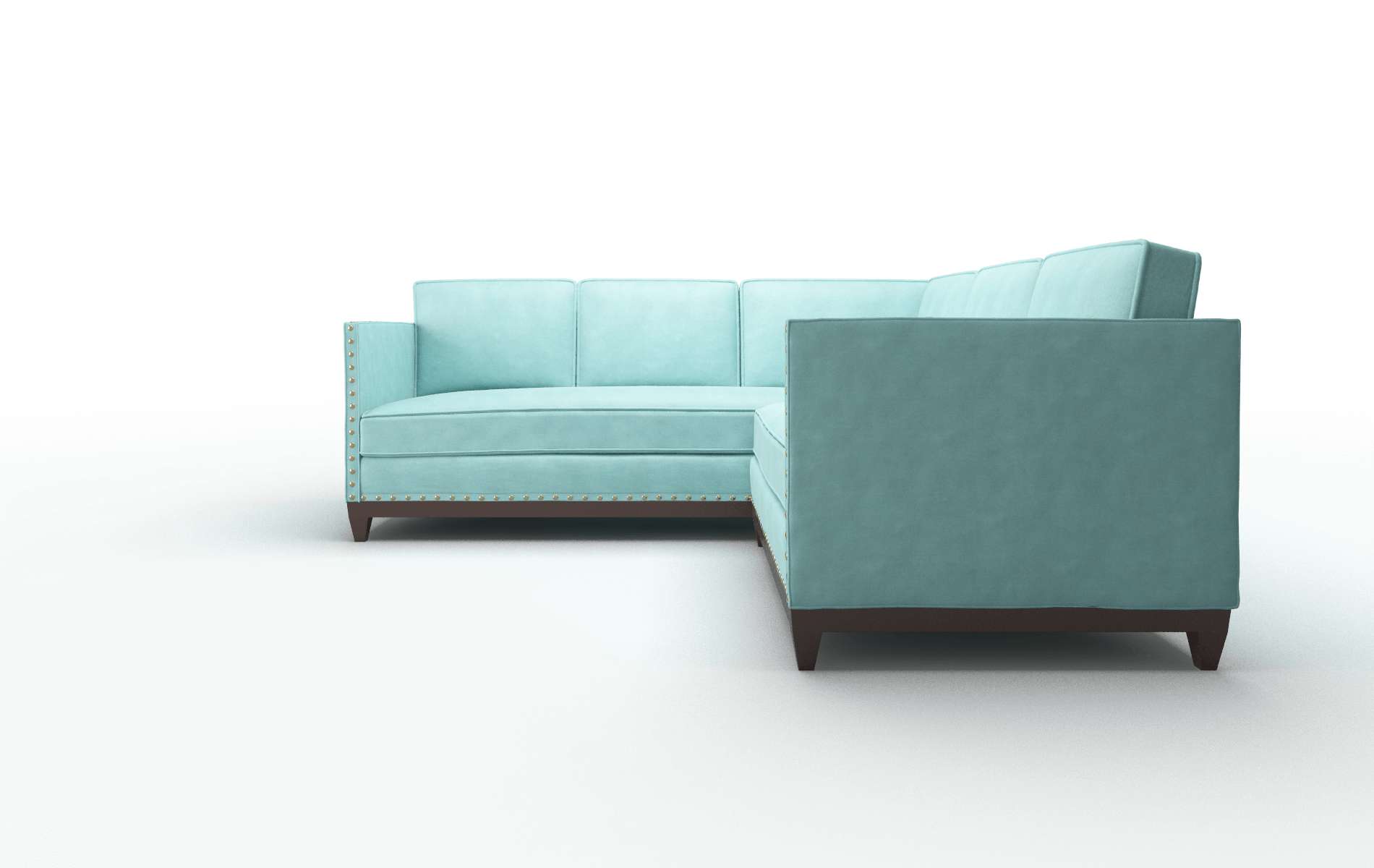 Florence Bella Caribbean Sectional espresso legs 5