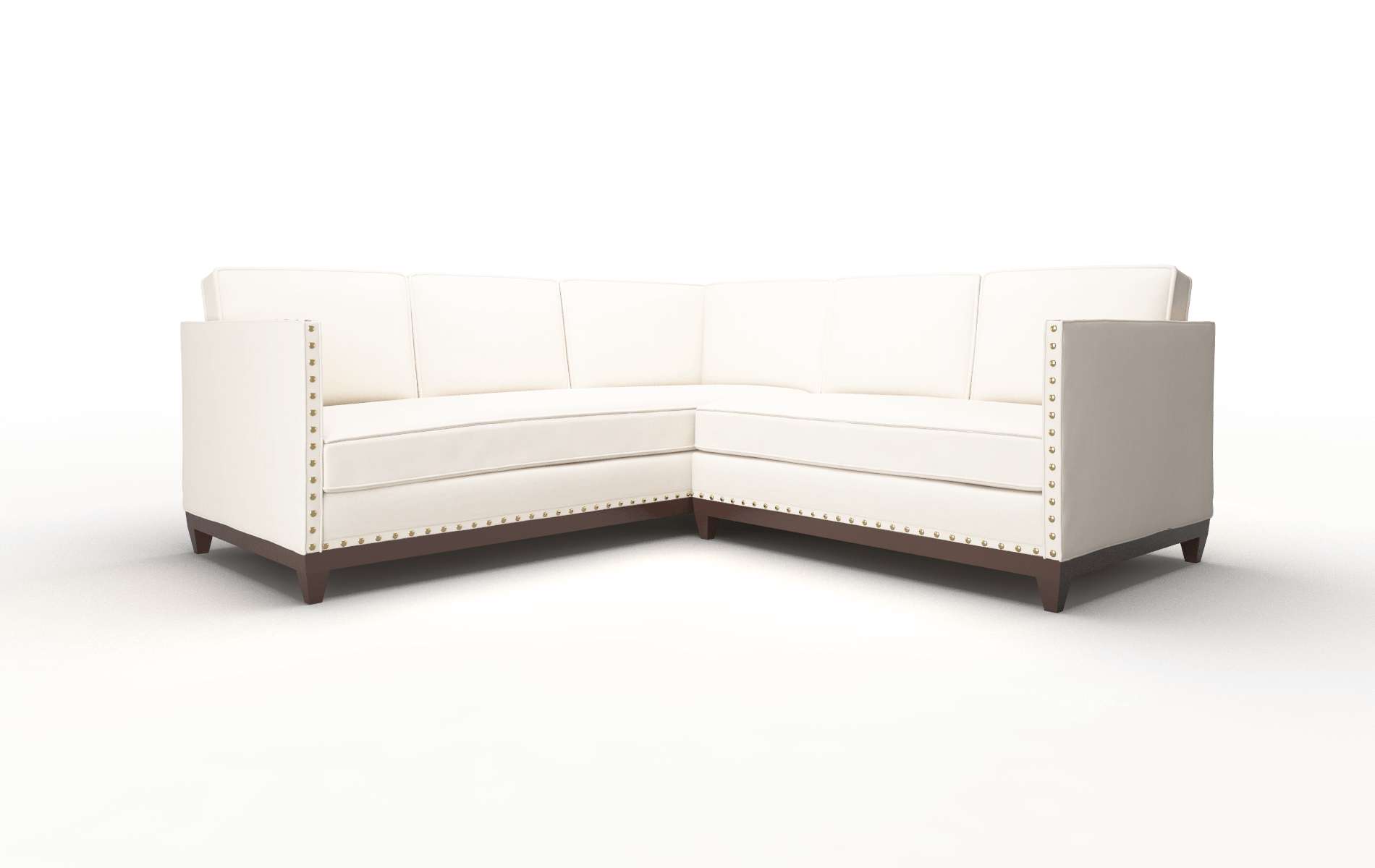 Florence Blanche Milky Sectional espresso legs 1