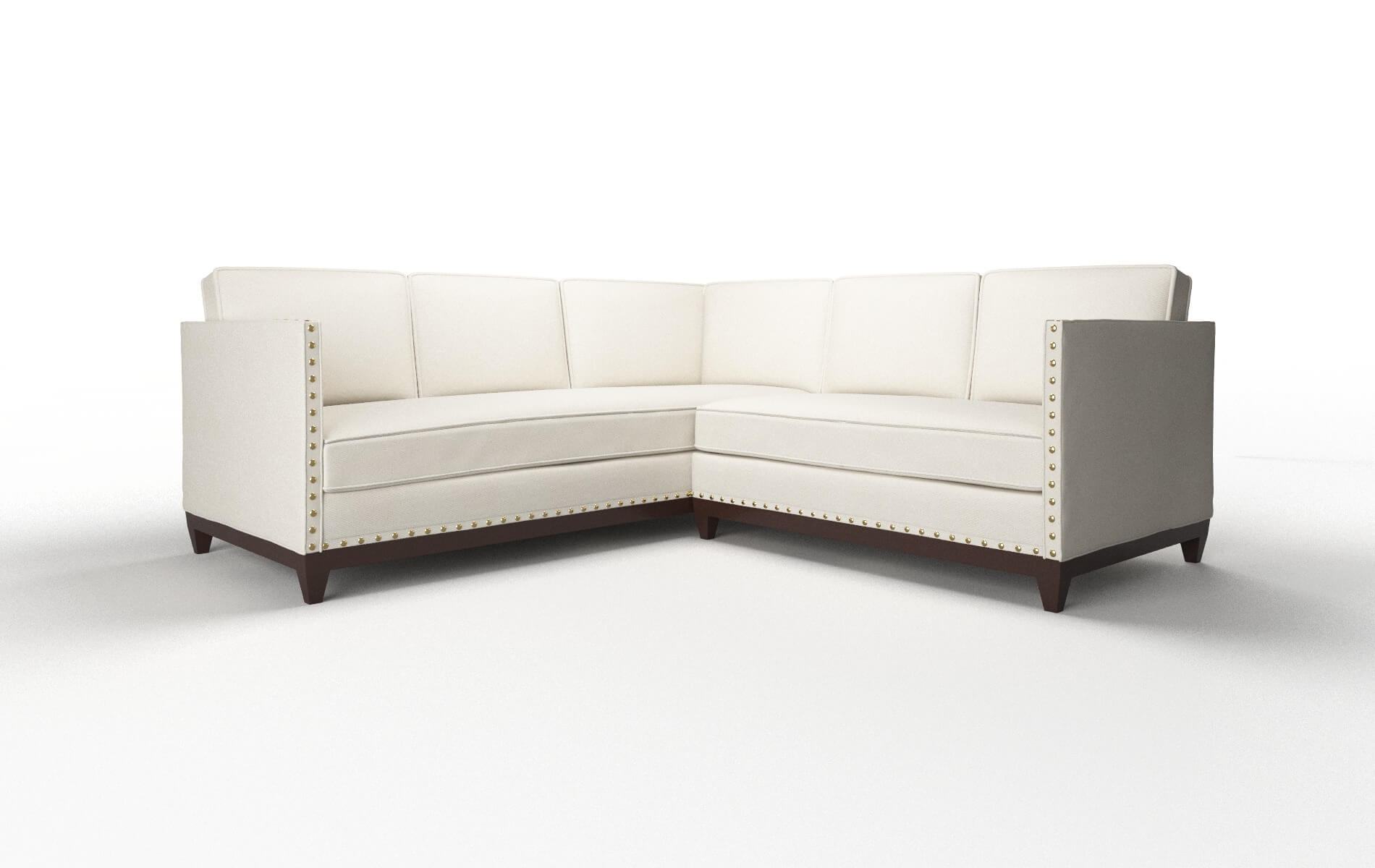 Florence Bungalow Ivory Sectional espresso legs 1