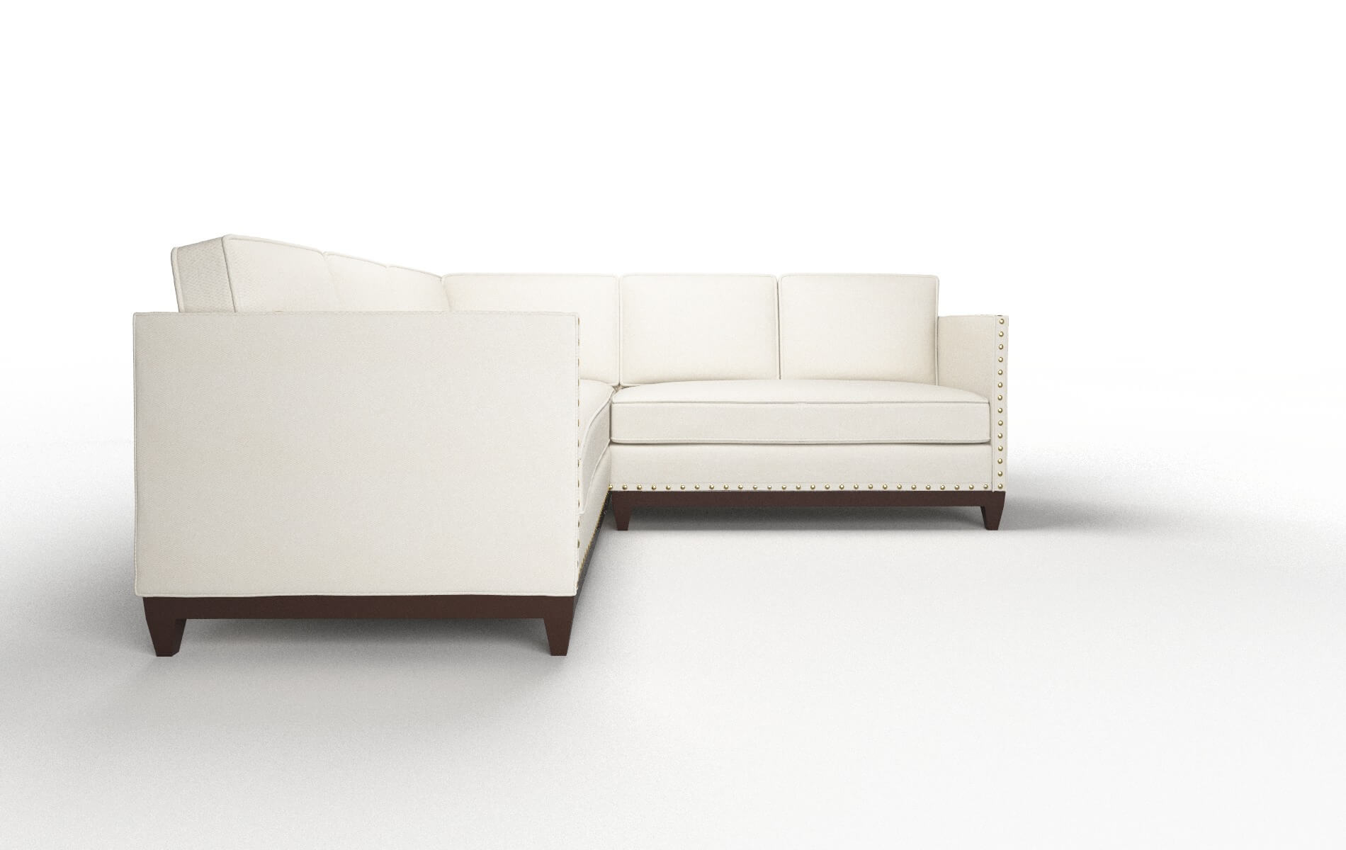 Florence Bungalow Ivory Sectional espresso legs 2