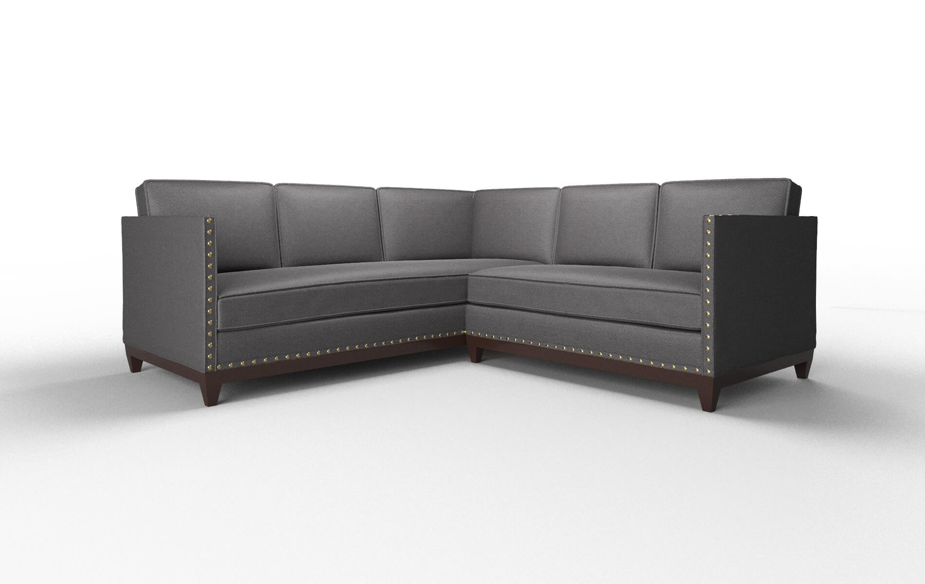 Florence Catalina Charcoal Sectional espresso legs 1