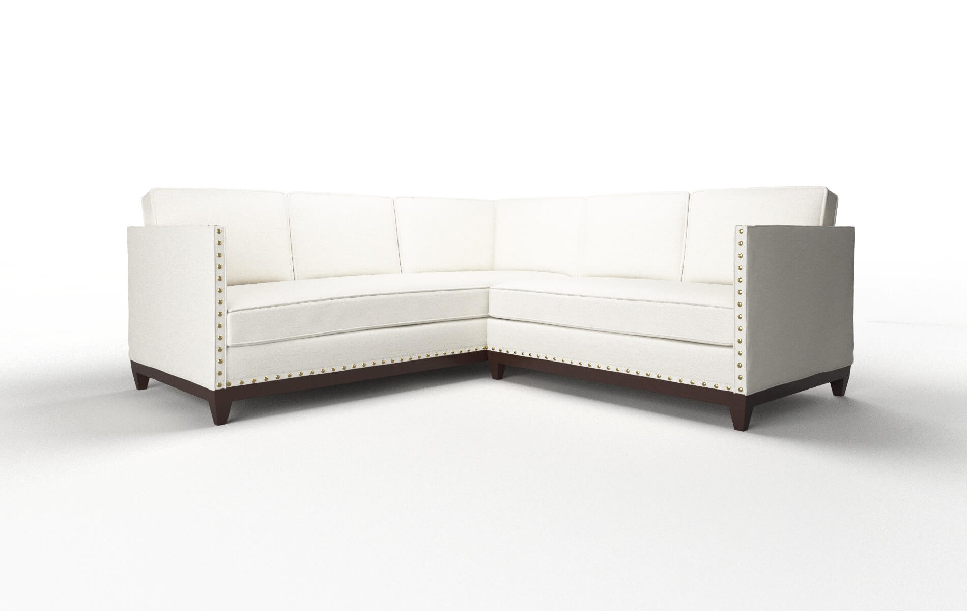 Florence Catalina Ivory Sectional espresso legs