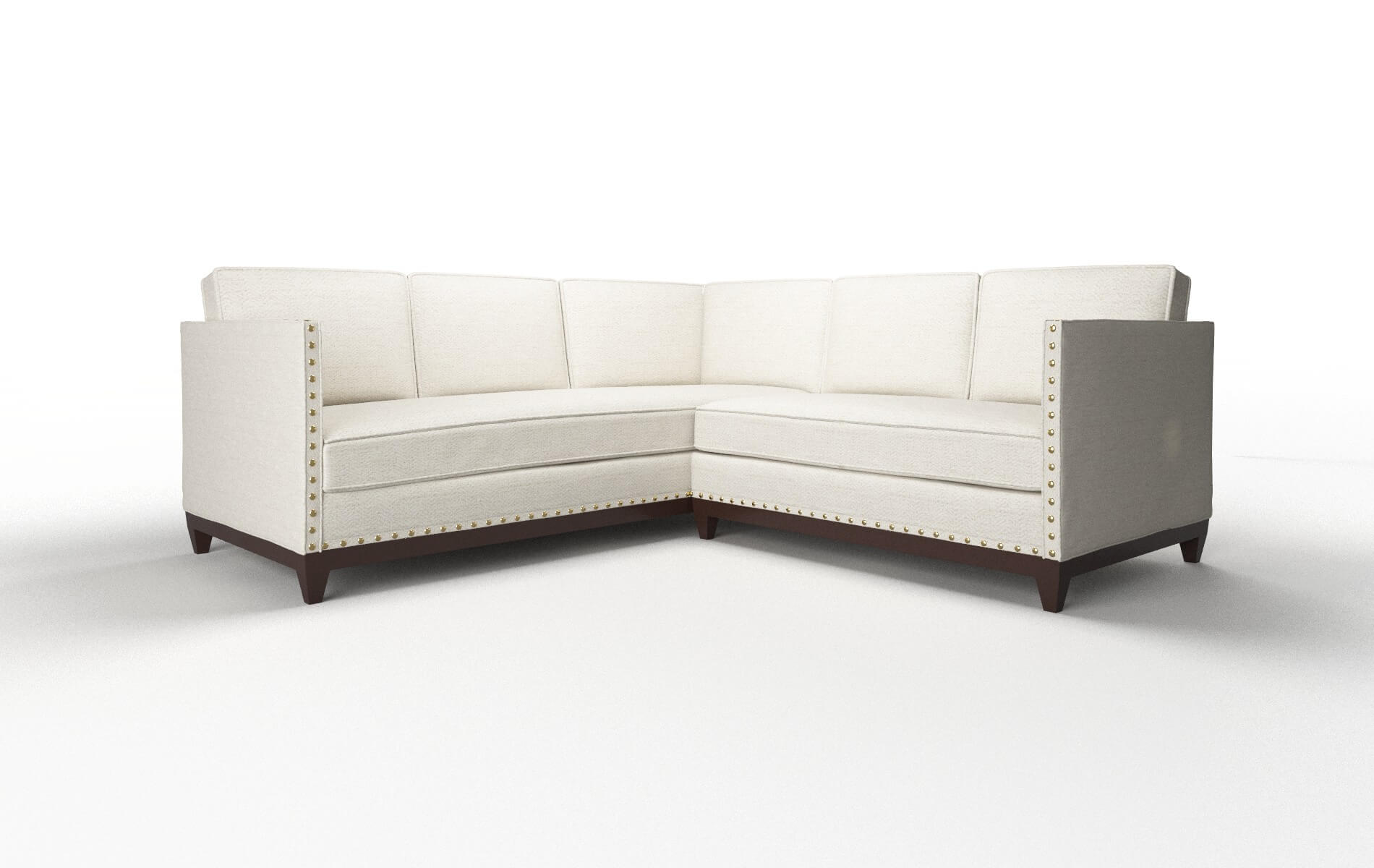 Florence Catalina Linen Sectional espresso legs 1