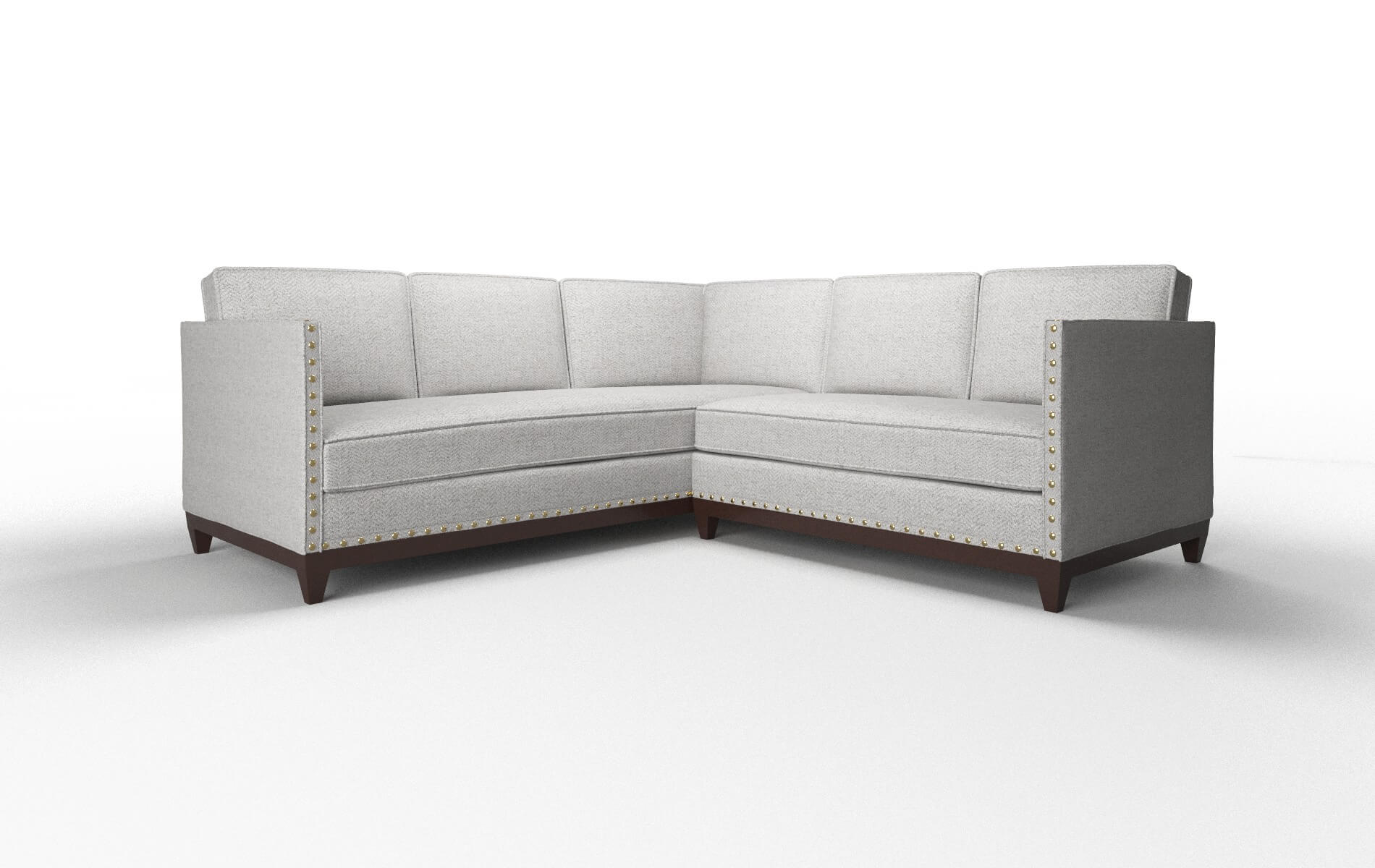 Florence Catalina Silver Sectional espresso legs