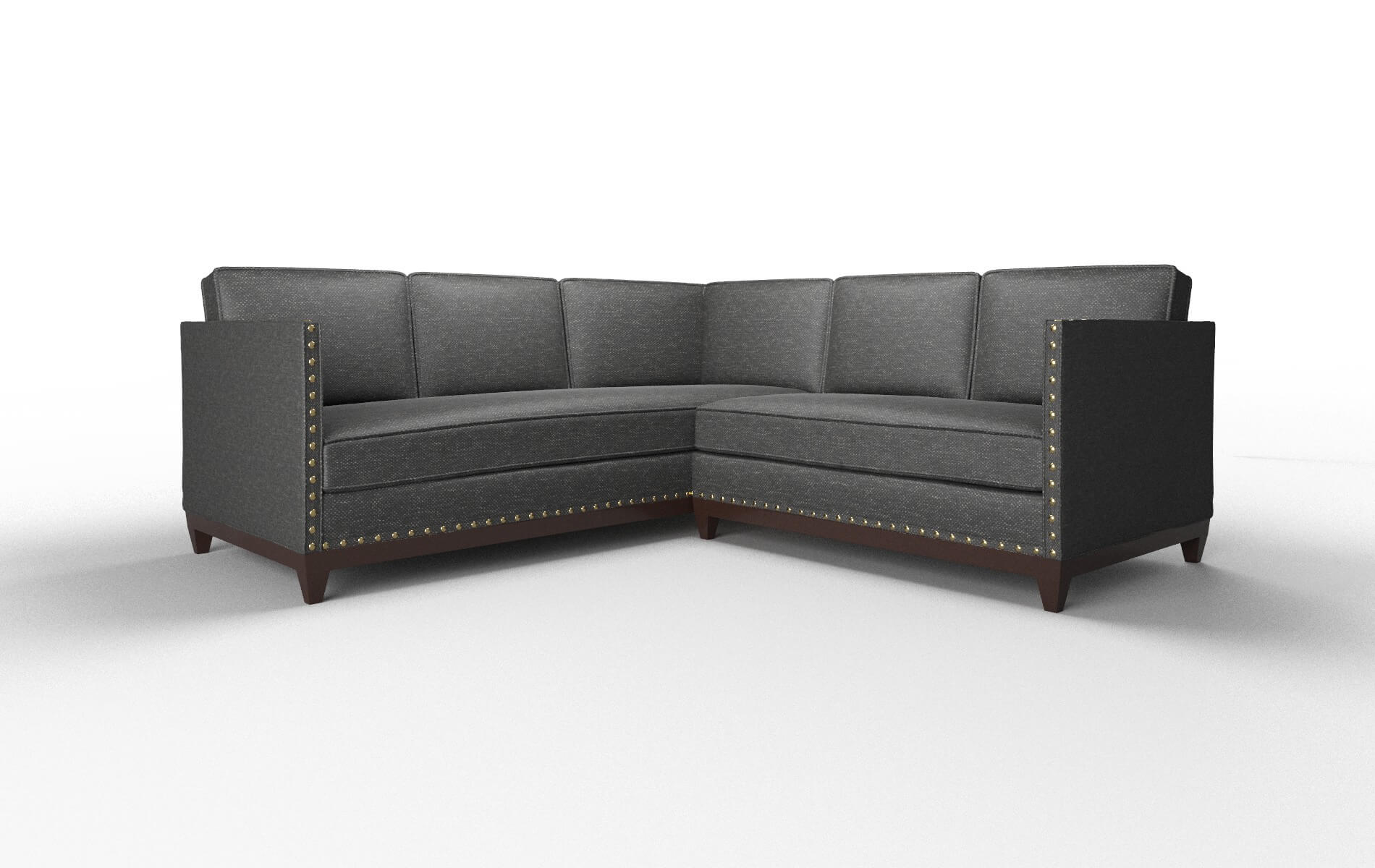 Florence Chance denim Sectional Espresso Legs  1