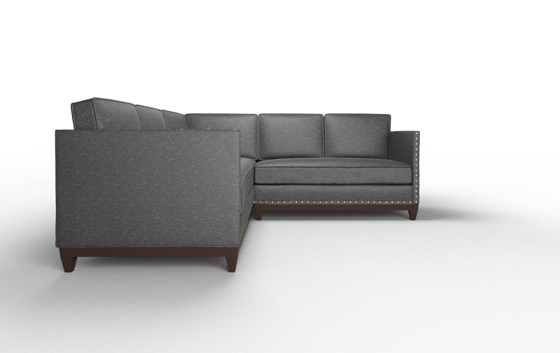 Florence Chance Denim Sectional espresso legs 2