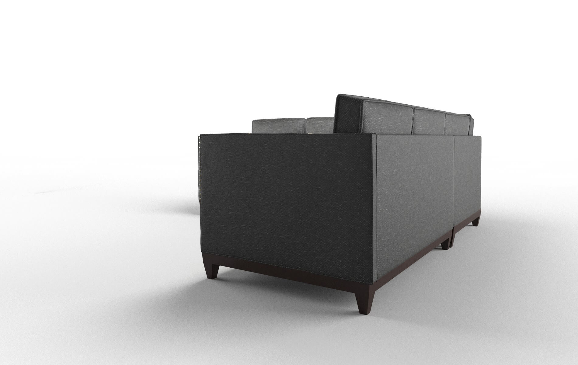 Florence Chance Denim Sectional espresso legs 4