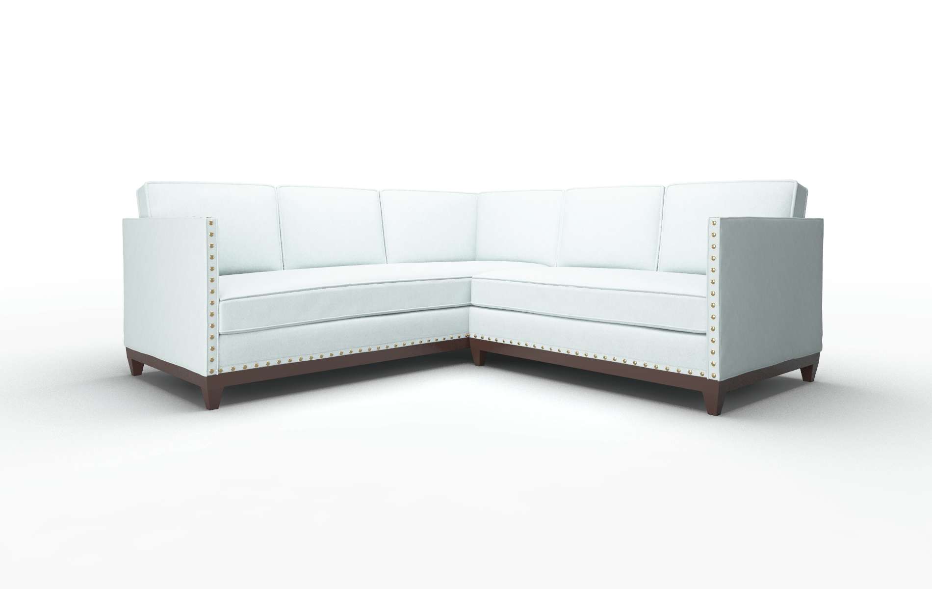 Florence Clyde Cornflower Sectional espresso legs 1