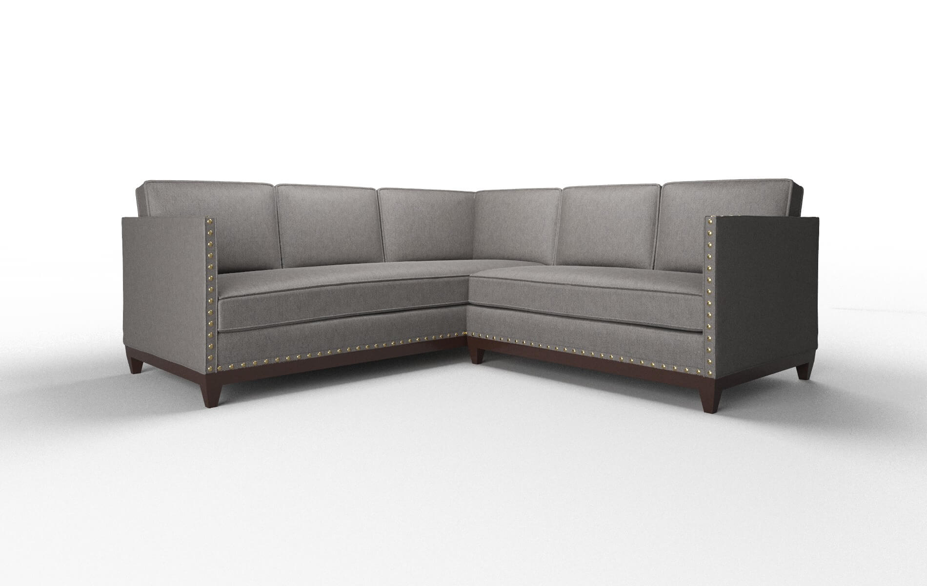 Florence Cosmo Charcoal Sectional espresso legs 1