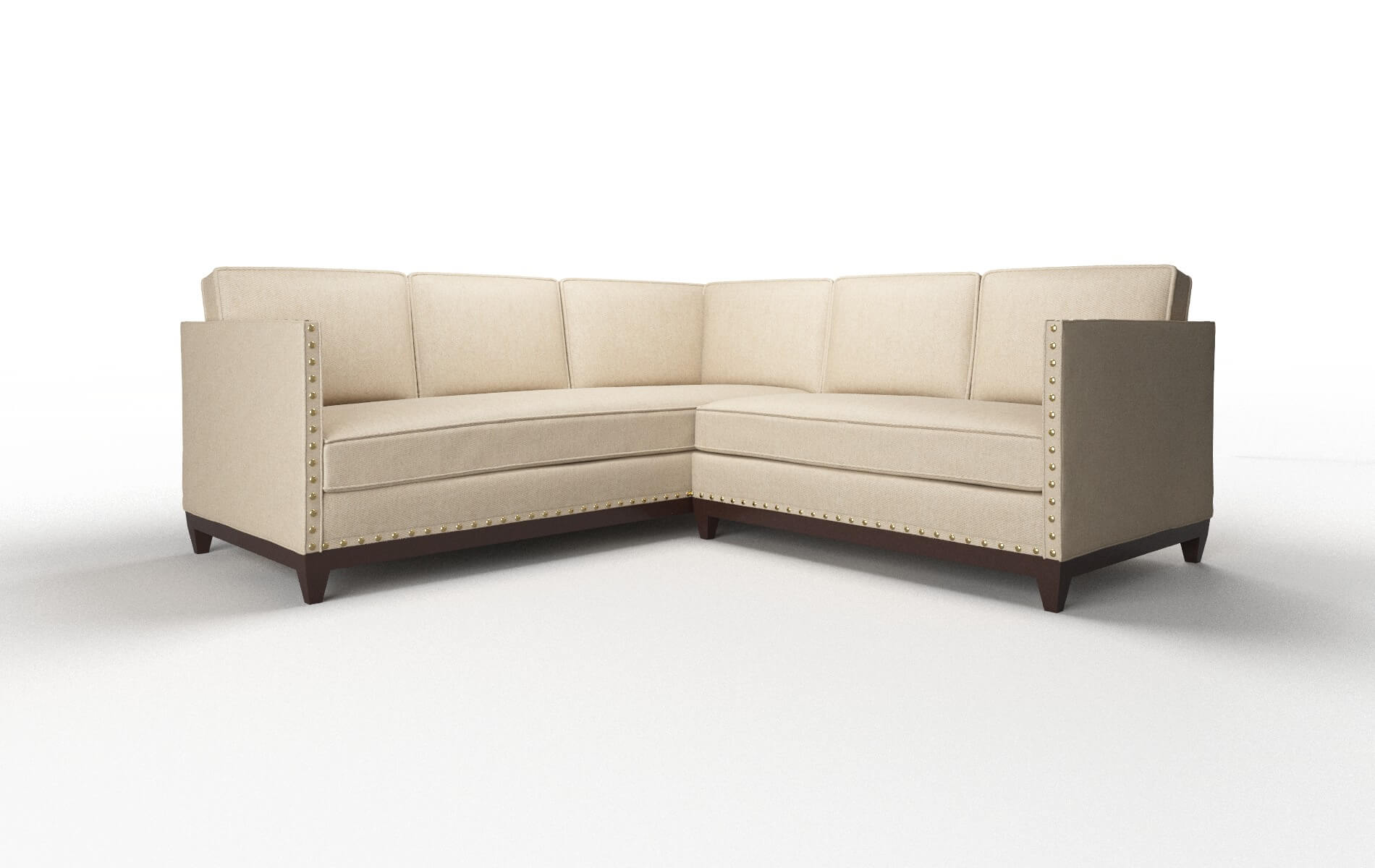 Florence Cosmo Fawn Sectional espresso legs 1