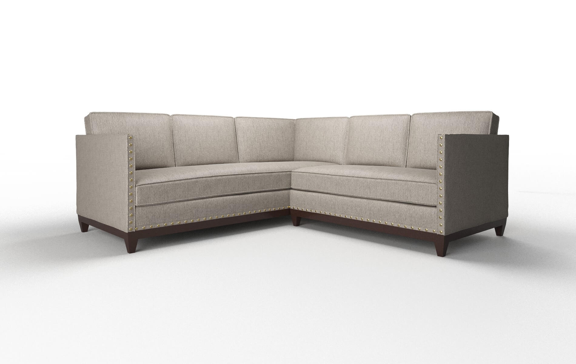 Florence Cosmo Taupe Sectional espresso legs 1