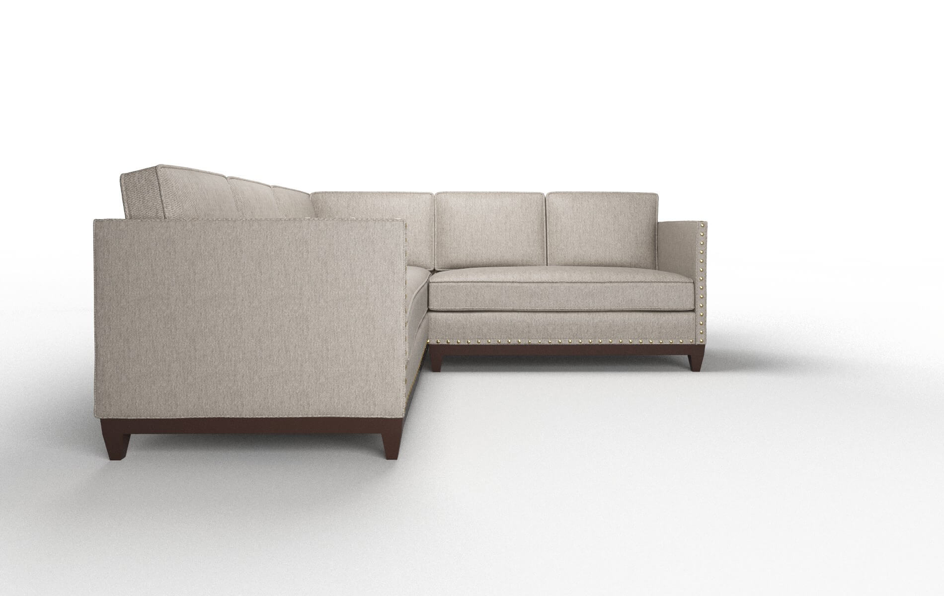 Florence Cosmo Taupe Sectional espresso legs 2