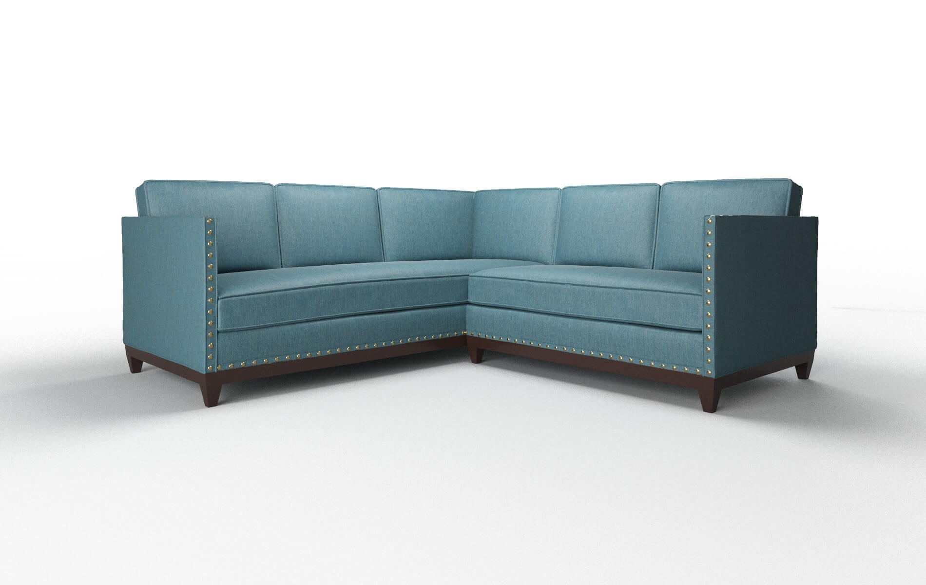 Florence Cosmo Teal Sectional espresso legs 1