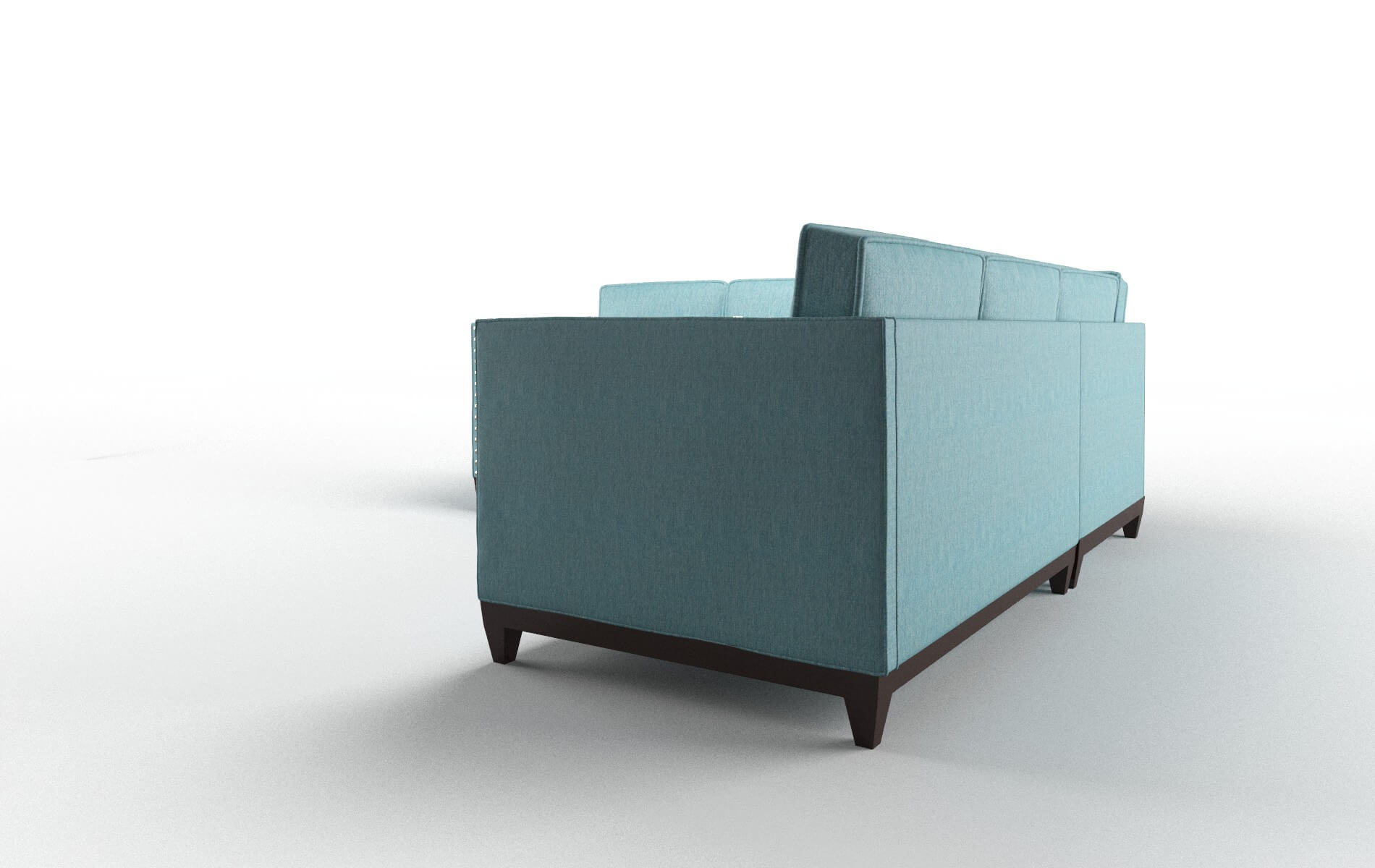 Florence Cosmo Turquoise Sectional espresso legs 4