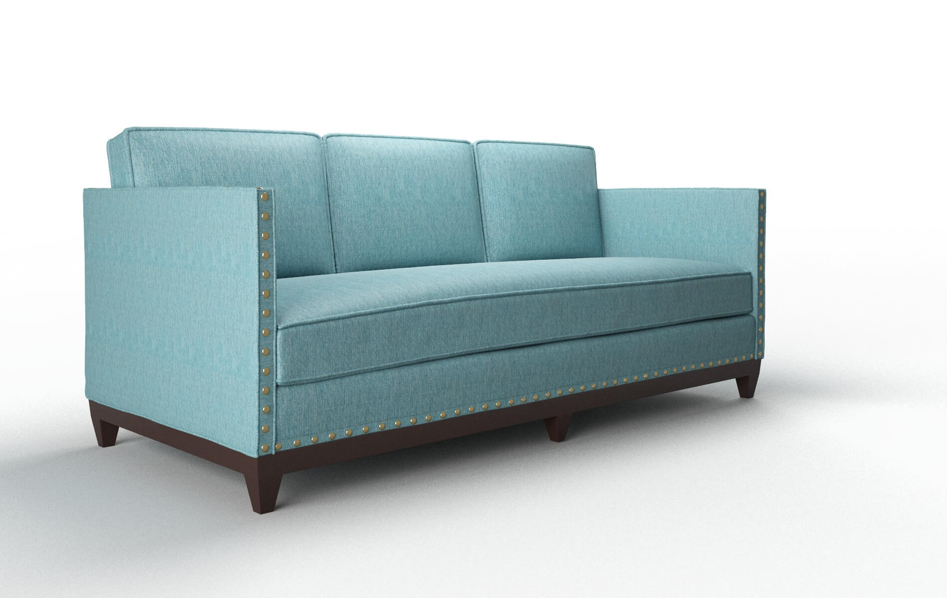 Florence Cosmo Turquoise Sofa espresso legs 2