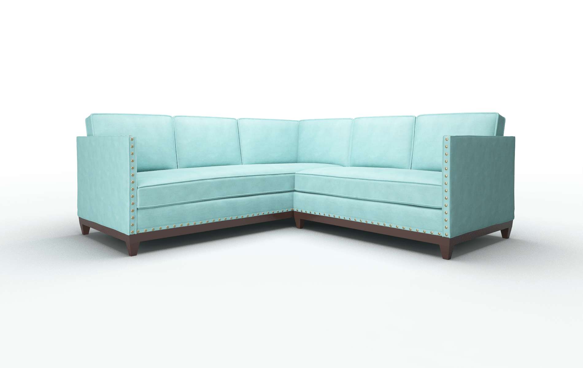 Florence Curious Turquoise Sectional espresso legs 1