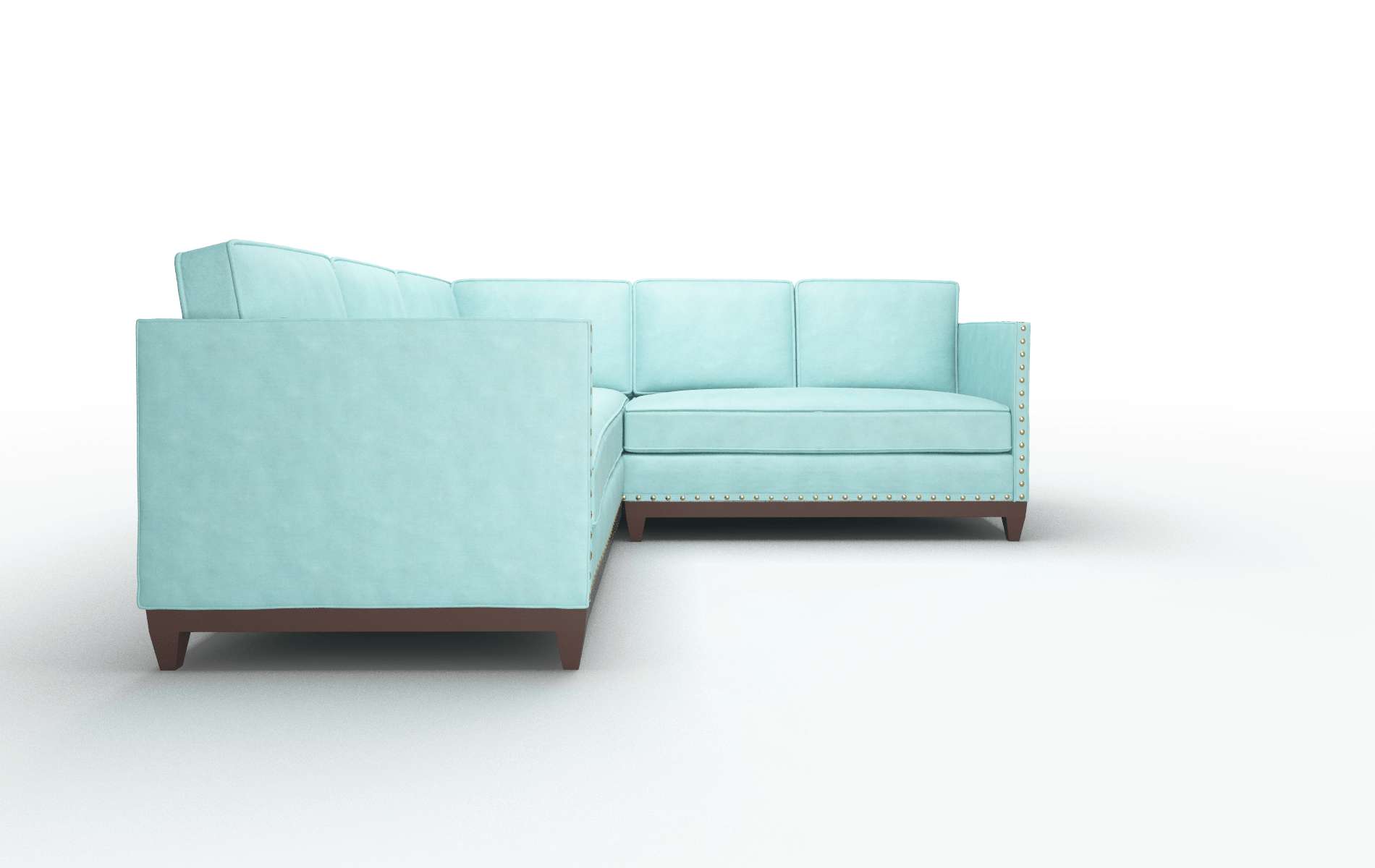 Florence Curious Turquoise Sectional espresso legs 2