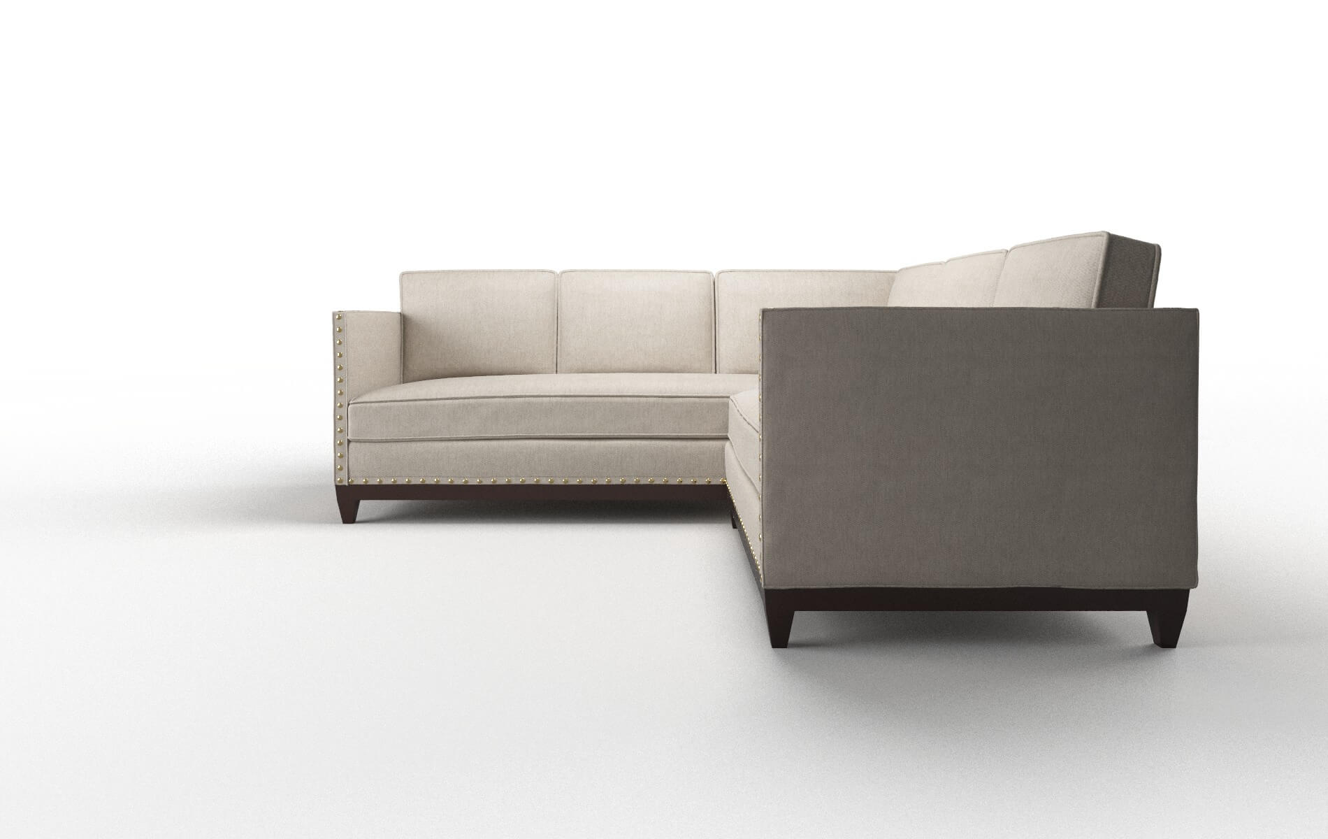 Florence Derby Linen Sectional espresso legs 5
