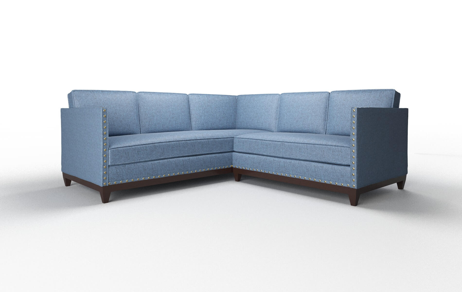 Florence Derby Navy Sectional espresso legs 1