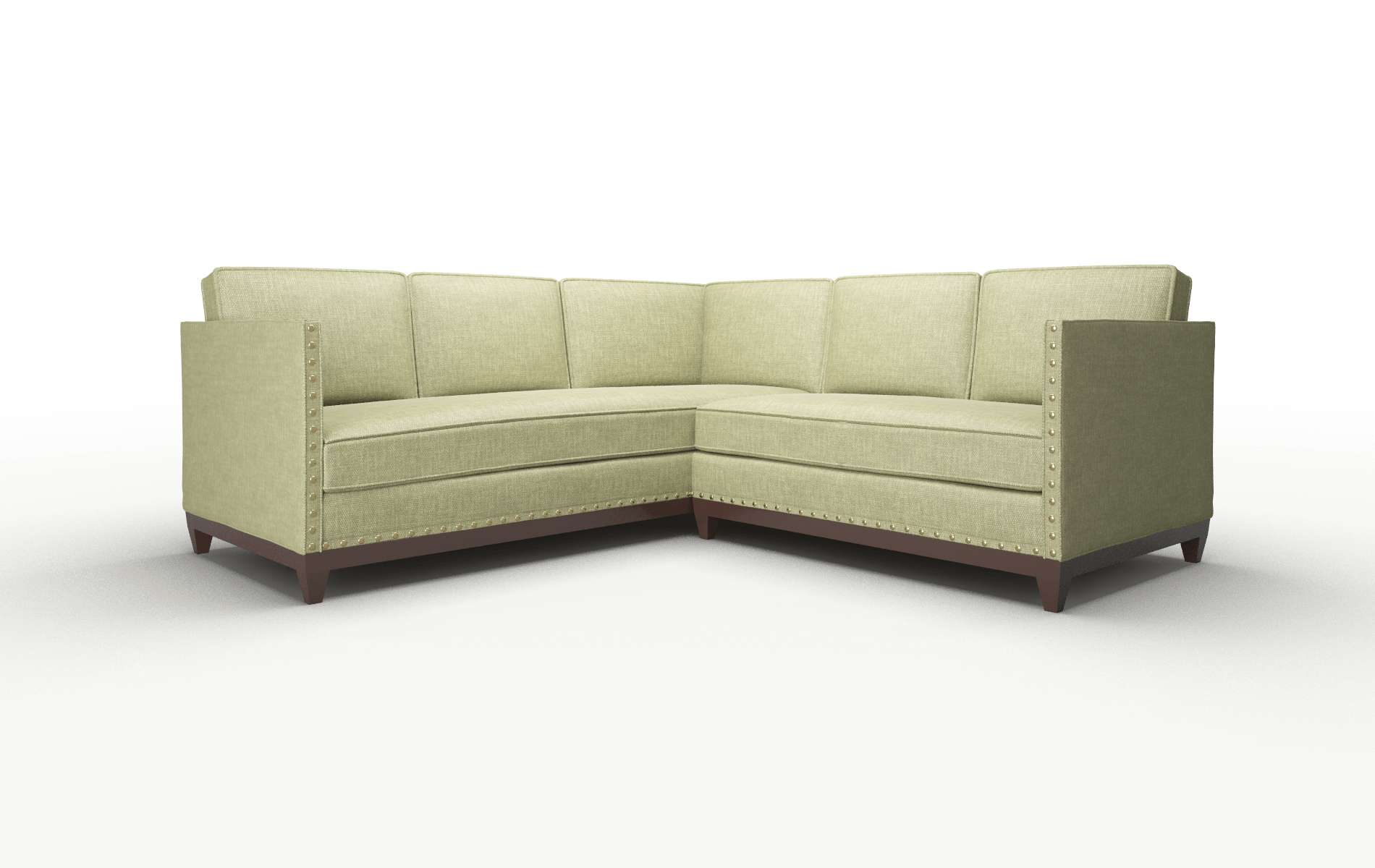 Florence Durham Lime Sectional espresso legs 1