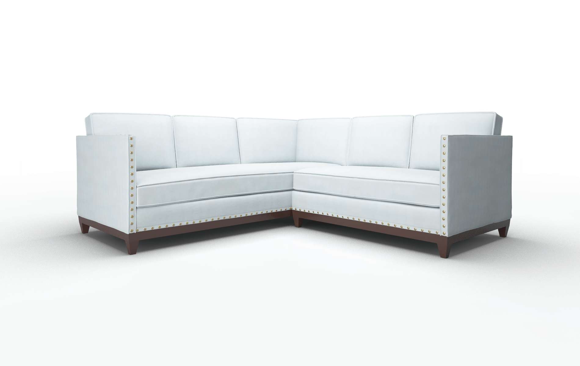Florence Hathaway Aqua Sectional espresso legs 1