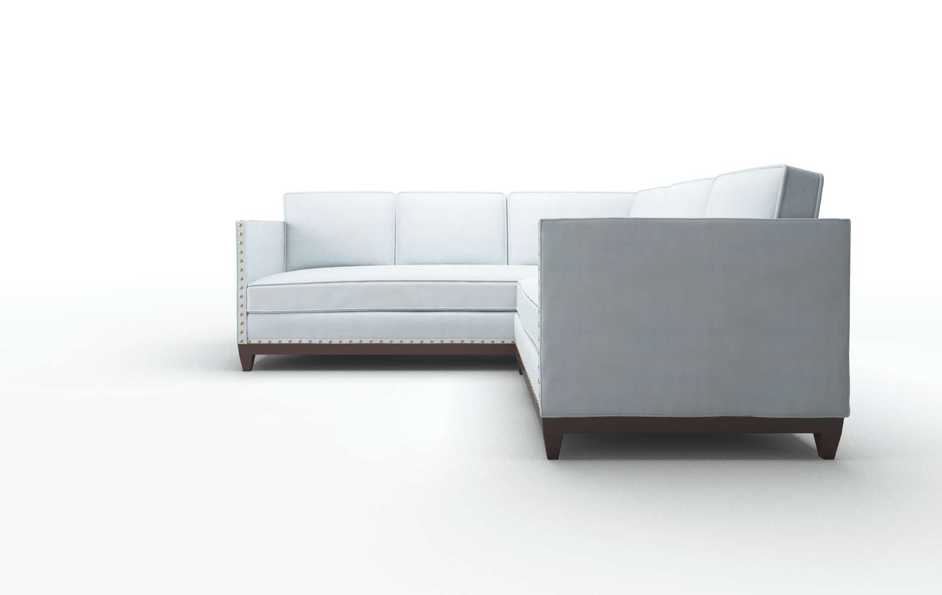 Florence Hathaway Aqua Sectional espresso legs 5