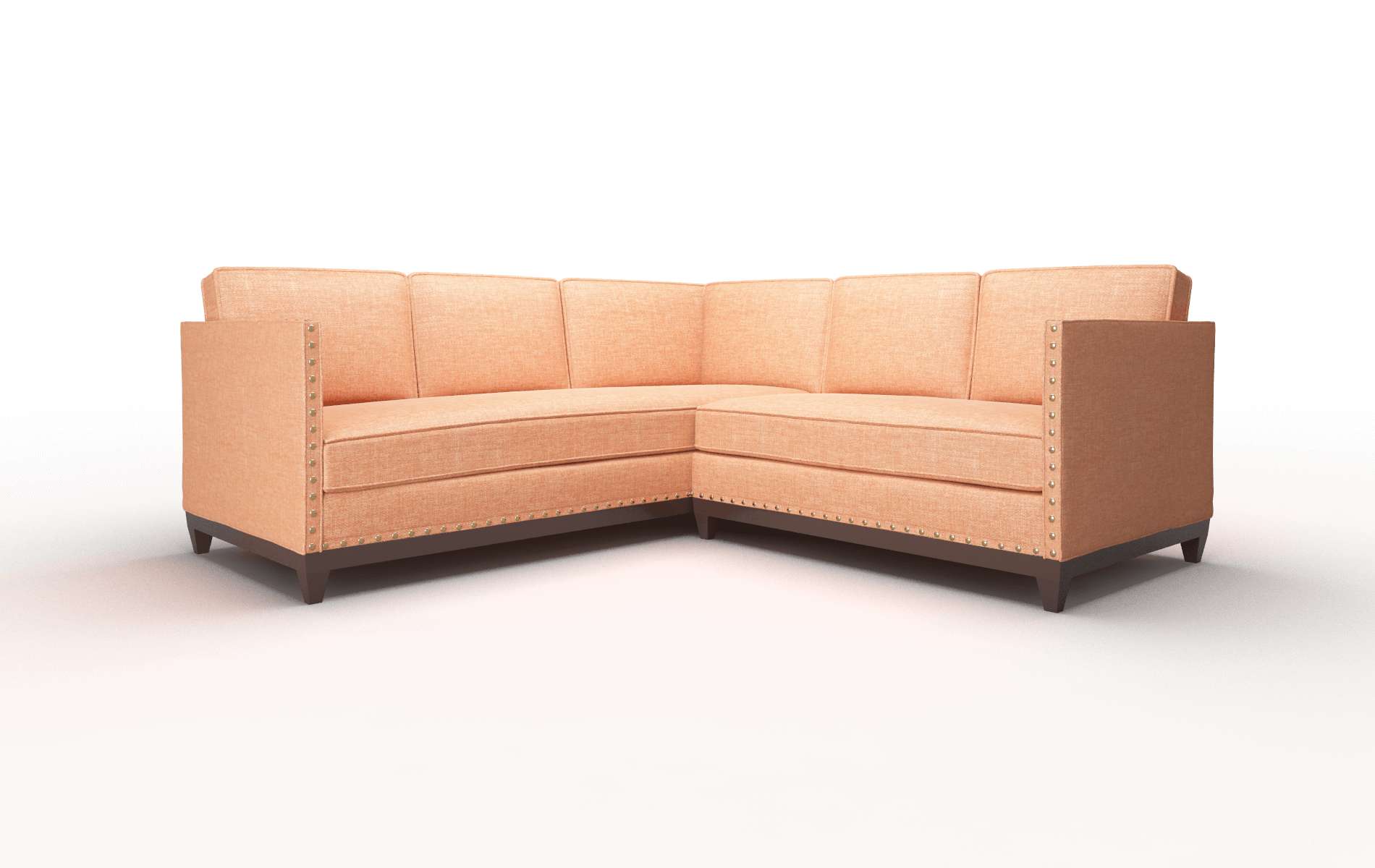 Florence Hepburn Appricot Sectional espresso legs 1