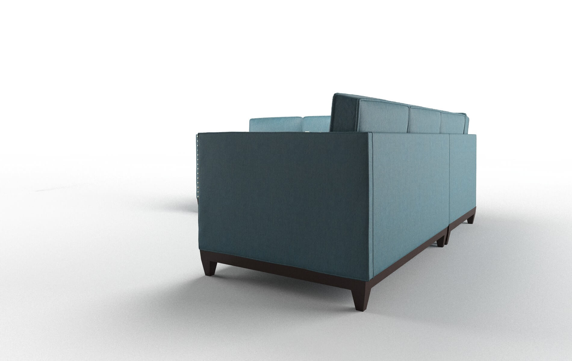 Florence Hepburn Teal Sectional espresso legs 4