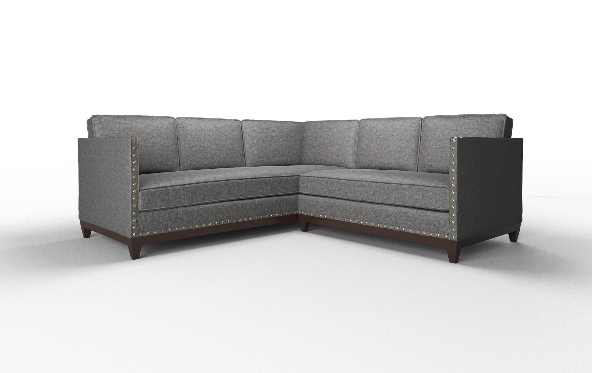 Florence Insight Charcoal Sectional espresso legs 1