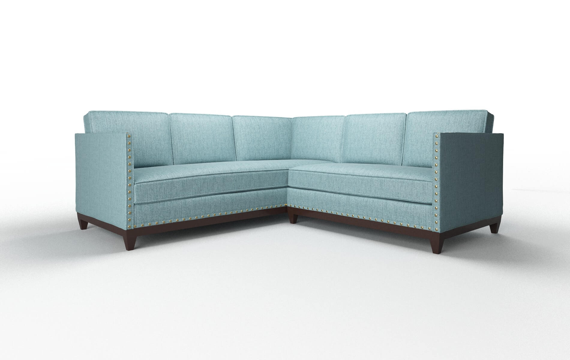 Florence Insight Peacock Sectional espresso legs 1