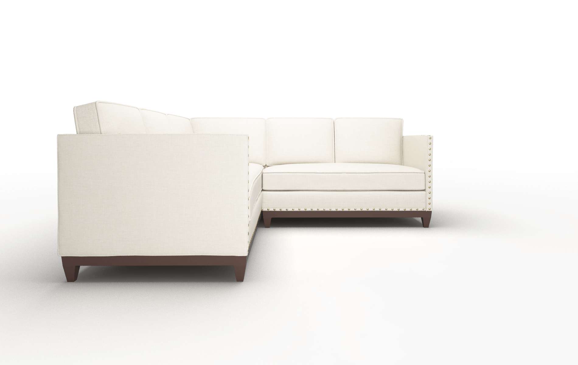 Florence Keylargo Almond Sectional espresso legs 2