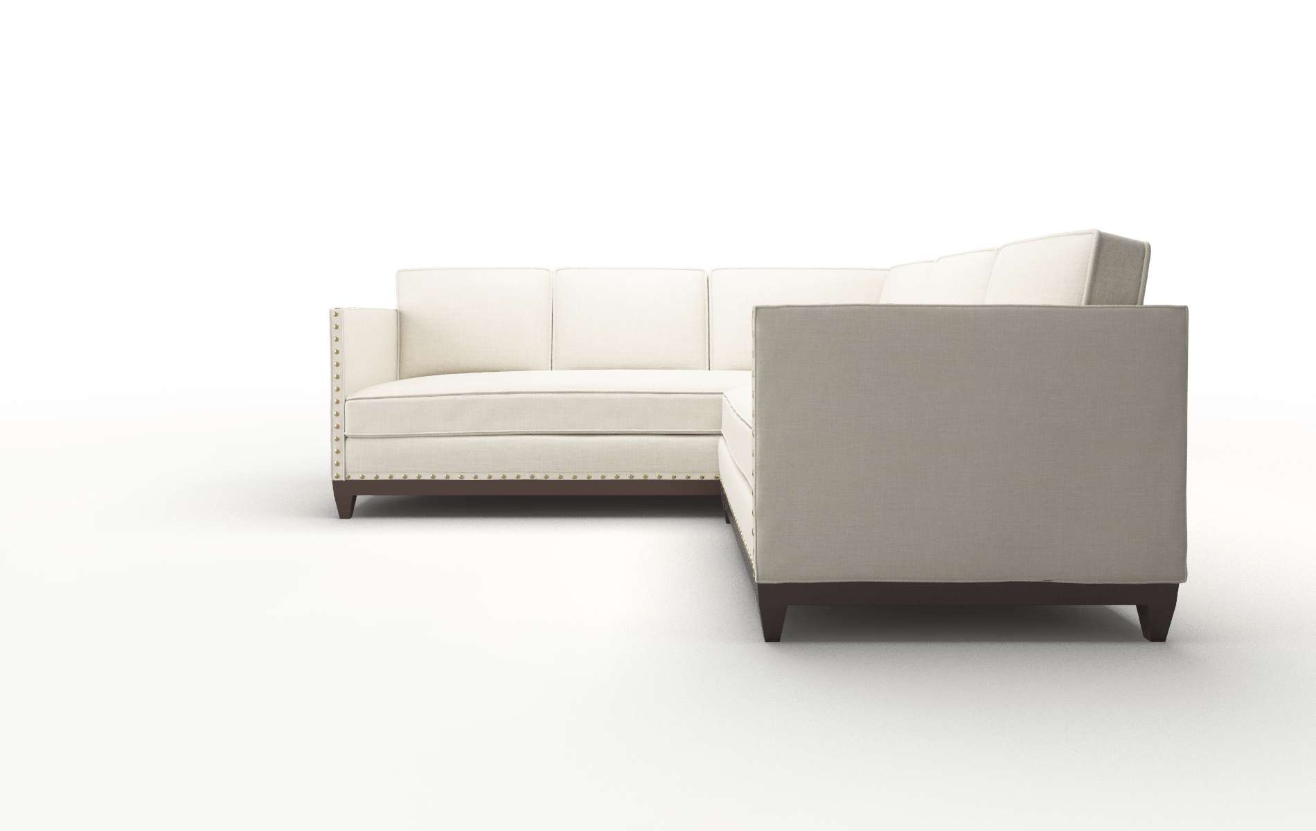 Florence Keylargo Almond Sectional espresso legs 5