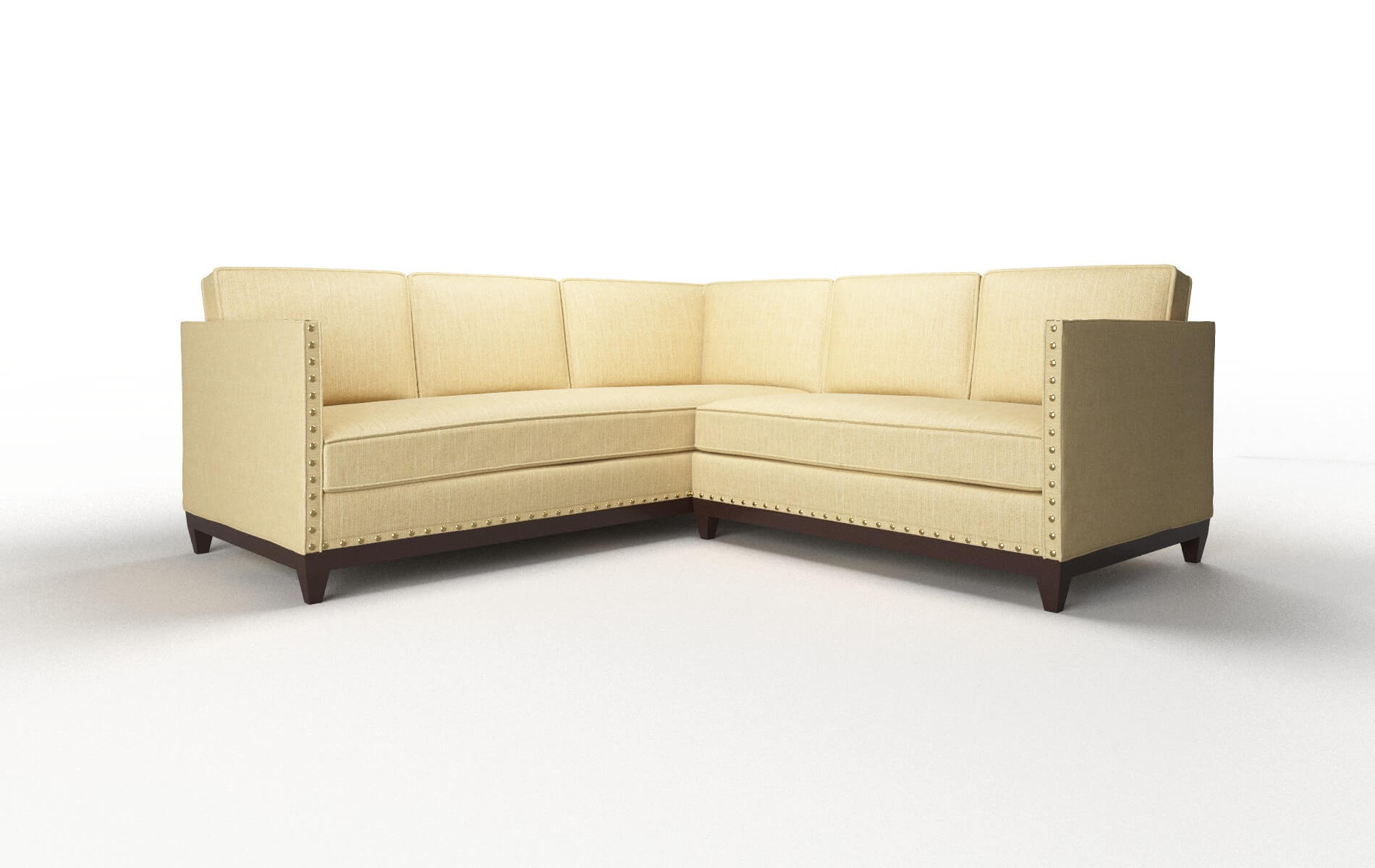 Florence Malibu Maize Sectional espresso legs 1