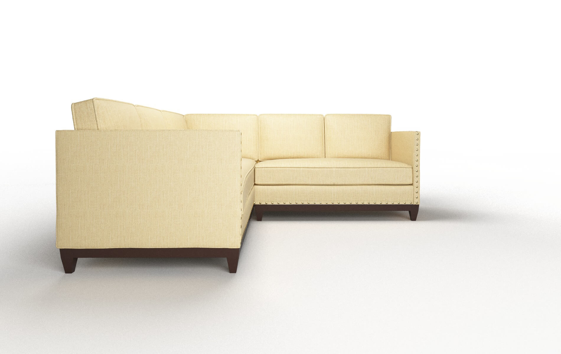 Florence Malibu Maize Sectional espresso legs 2