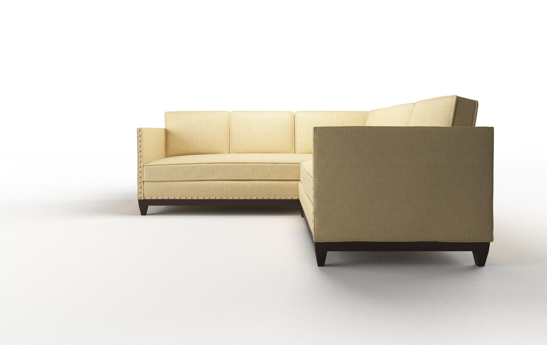 Florence Malibu Maize Sectional espresso legs 5