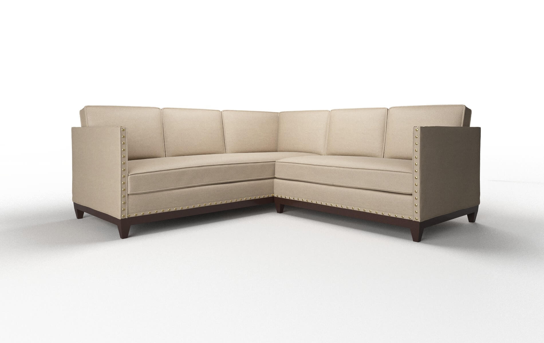 Florence Oakley Taupe Sectional espresso legs 1