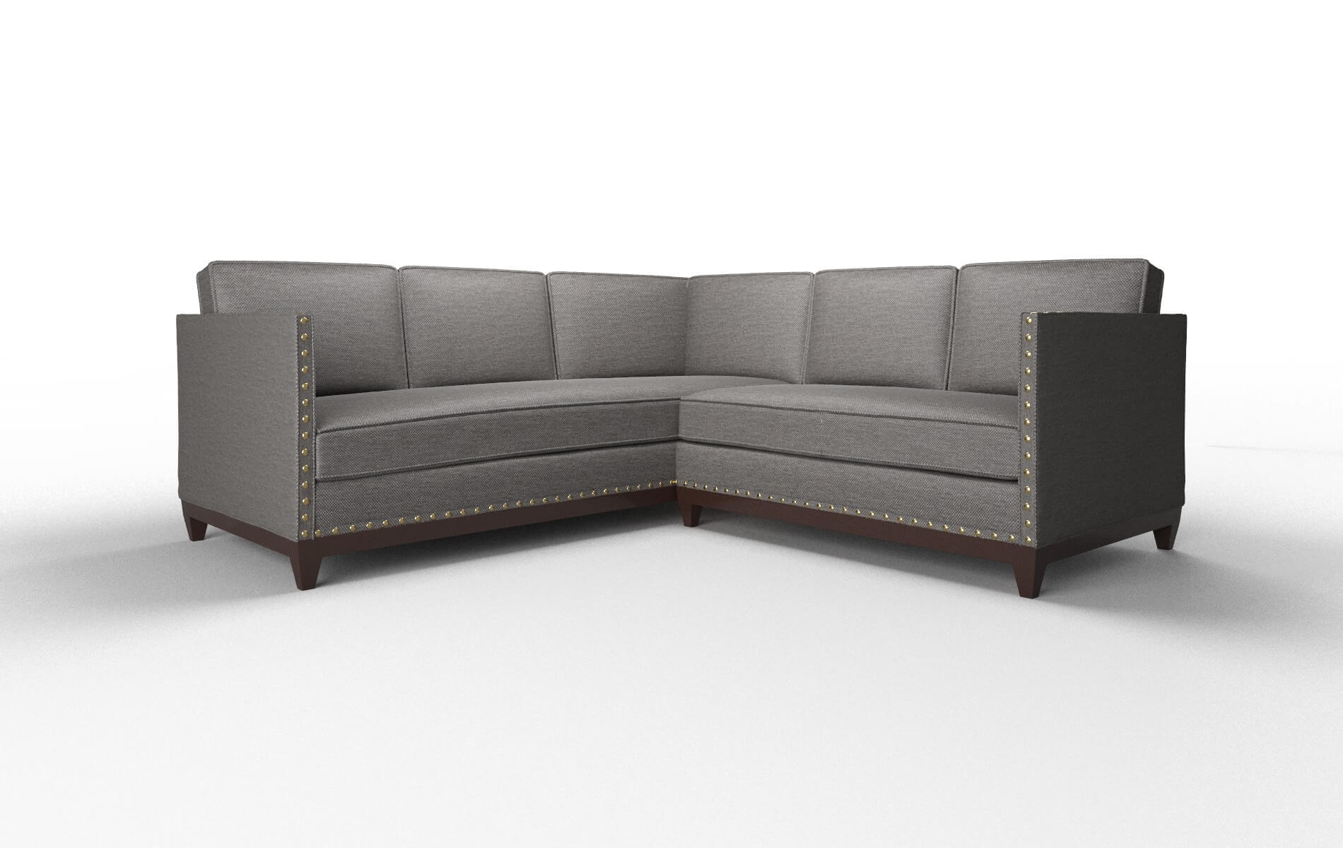 Florence Oscar Charcoal Sectional espresso legs 1